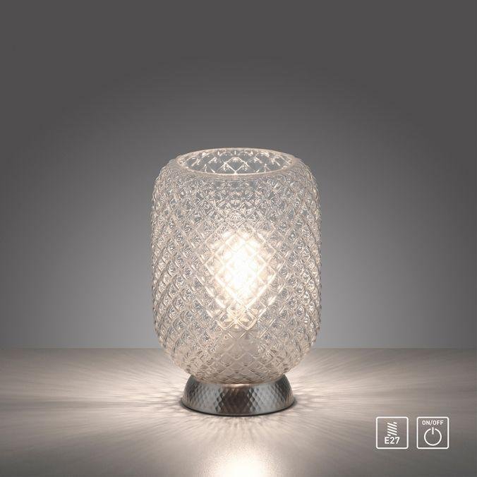 LD 14906-55 REISHI LED stolní lampa stříbrná hra světla rýhované čiré sklo šňůrový vypínač - LEUCHTEN DIREKT / JUST LIGHT (obrázek 8)