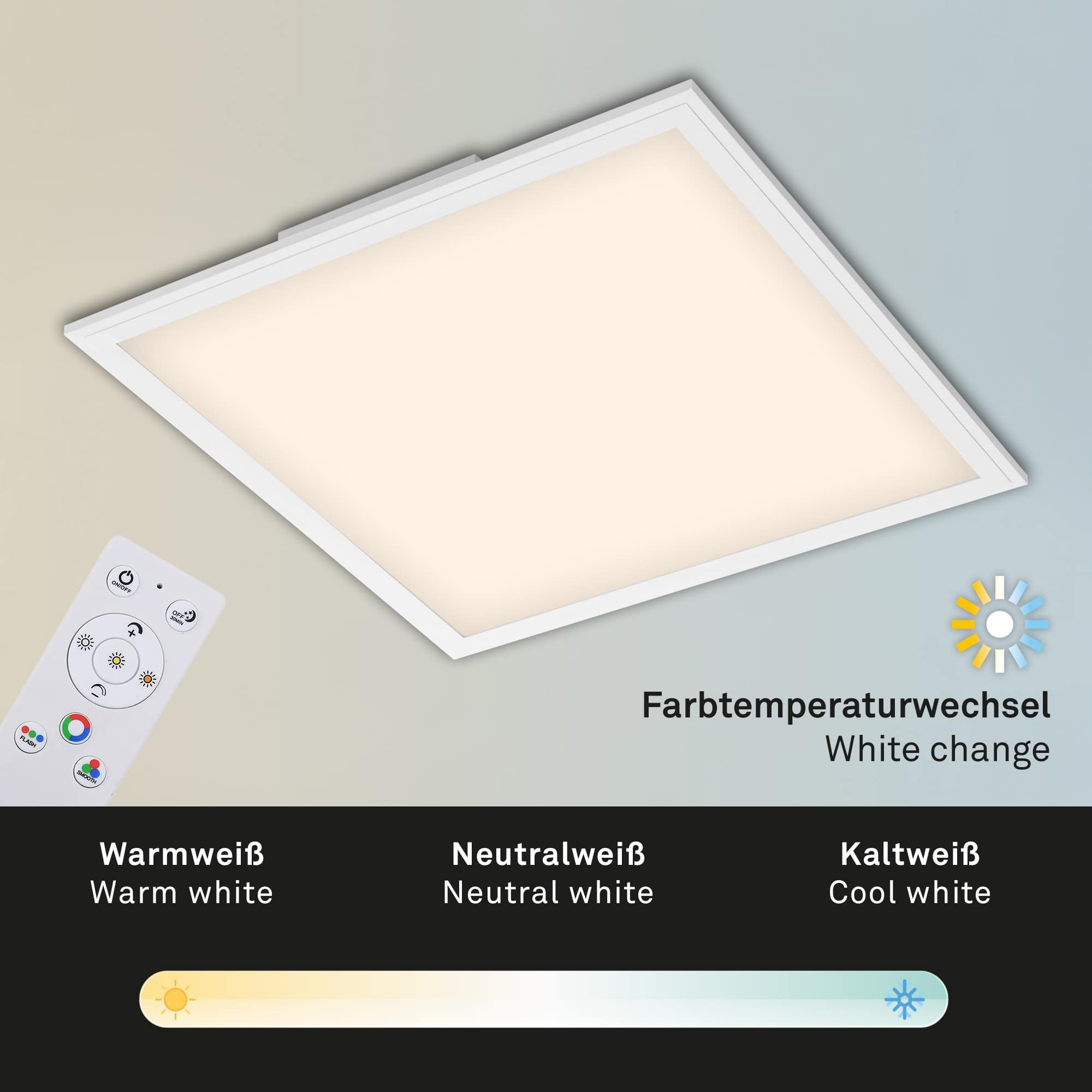 BRILO 7152-016 RGB LED stropní svítidlo, noční světlo, stmívatelné - BRILO (obrázek 4)