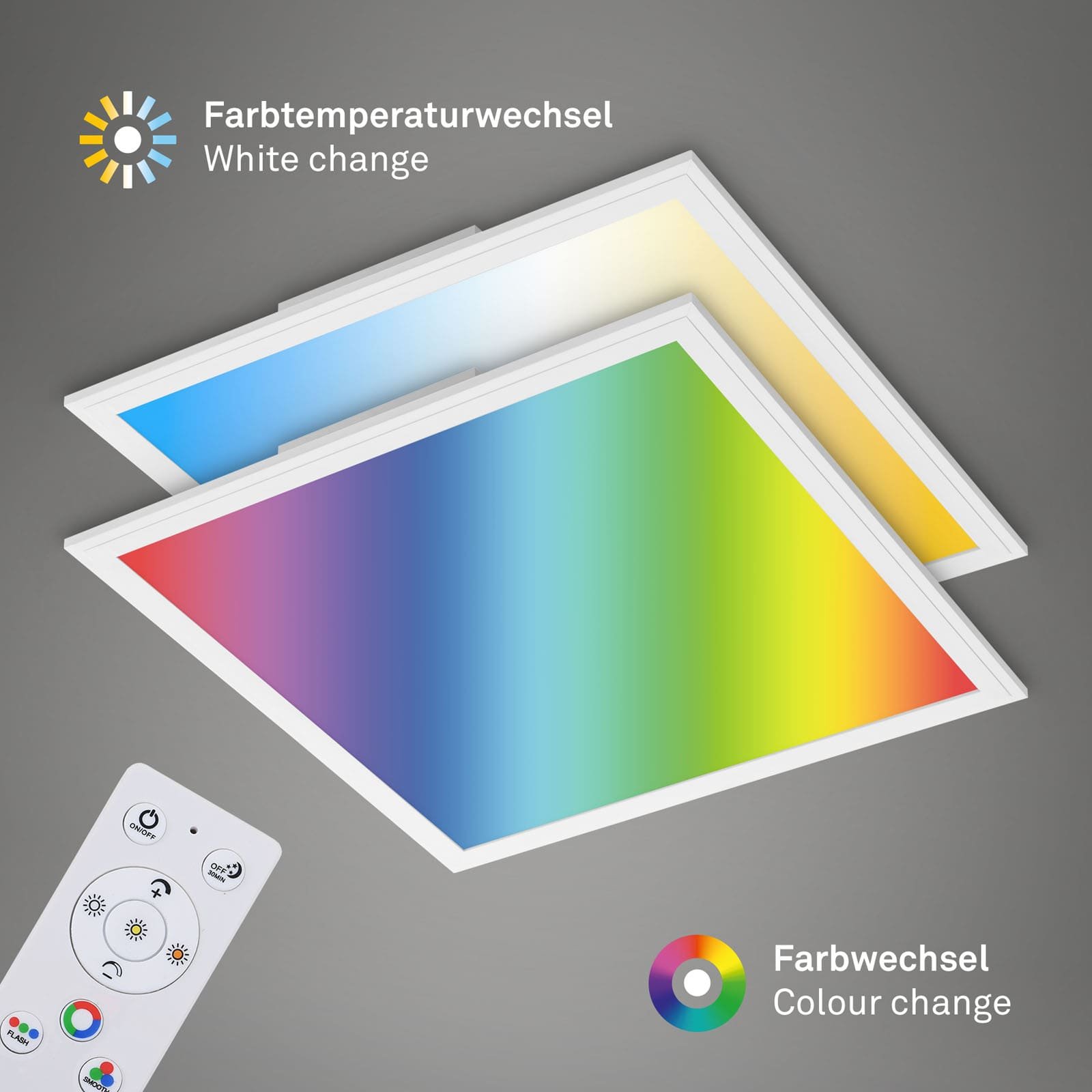 BRILO 7152-016 RGB LED stropní svítidlo, noční světlo, stmívatelné - BRILO (obrázek 6)