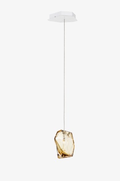 Levně LAS CL017PA-1CE07-0410S1 Závěsné svítidlo Crystal Rock Amber G4 2W - LASVIT