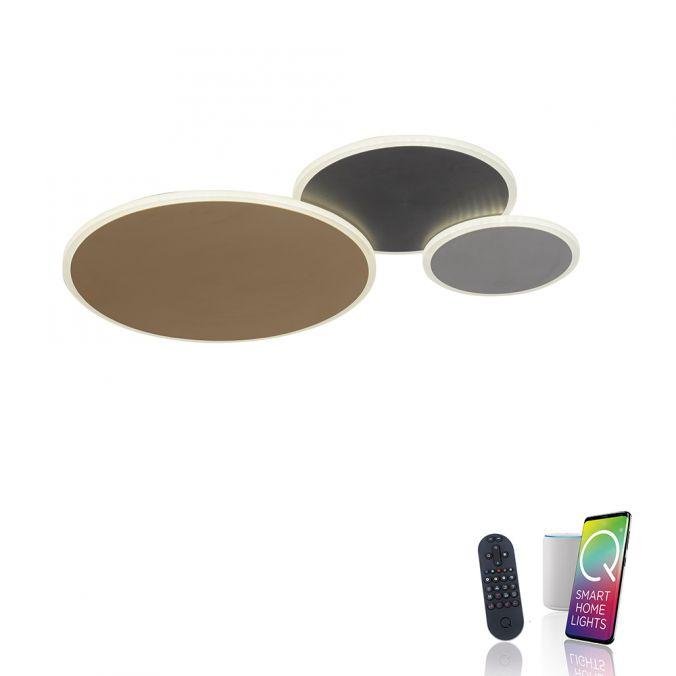 PN 8007-70 Paul Neuhaus LED nástěnné svítidlo Q-PIATO vícebarevné 3 kruhové Smart Home ZigBee 2700-5000K - PAUL NEUHAUS