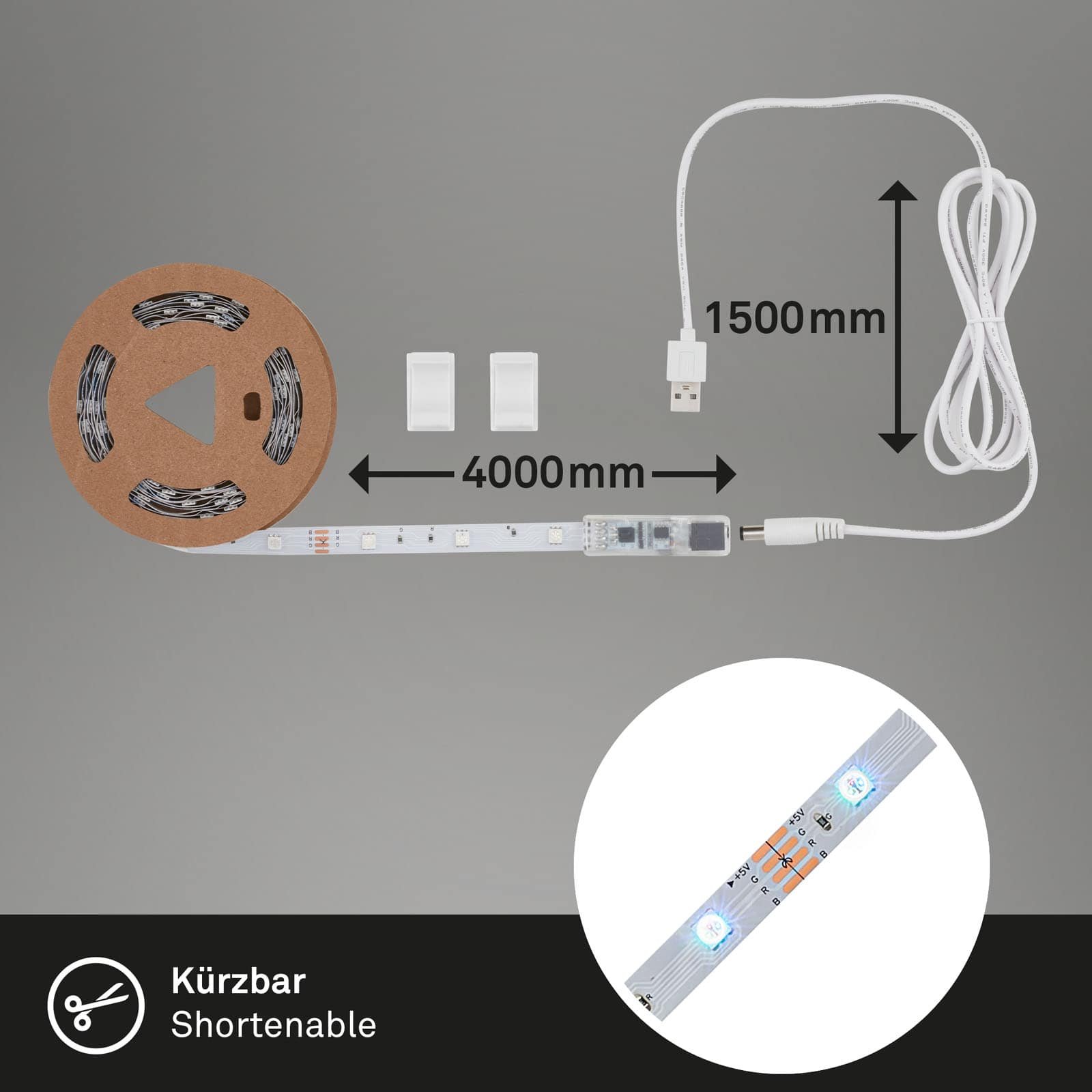 BRILO 2314120 LED pásek, 400 cm, USB, 6W, bílé - BRILO (obrázek 6)