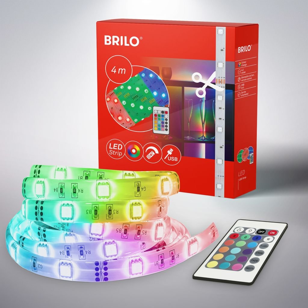 BRILO 2314120 LED pásek, 400 cm, USB, 6W, bílé - BRILO
