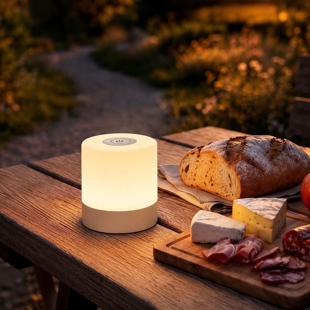 BRILO 7461014 LED nabíjecí stolní lampa, 7 cm, USB-C, 2W, 150lm, matný chrom - BRILO