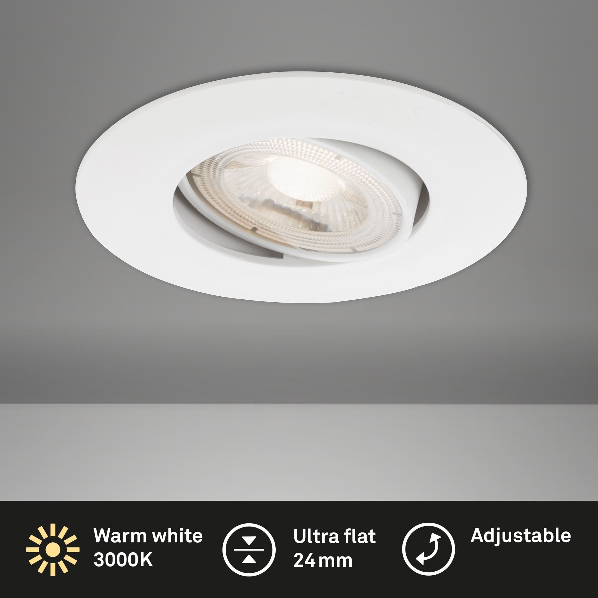 BRI 7146-016 Ultraploché LED vestavné svítidlo, pr. 9 cm, 4,9 W, bílé - BRILONER (obrázek 2)