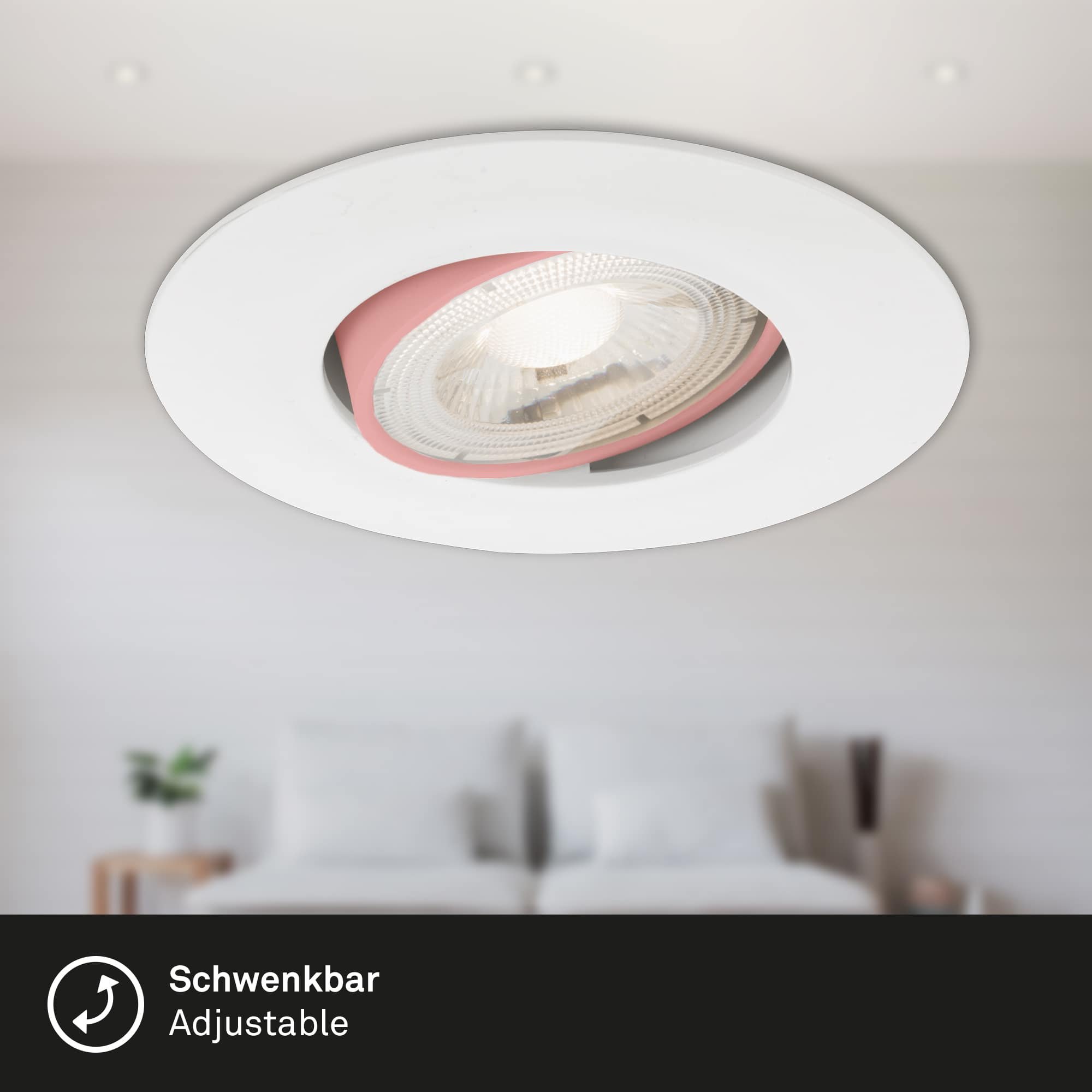 BRI 7146-016 Ultraploché LED vestavné svítidlo, pr. 9 cm, 4,9 W, bílé - BRILONER (obrázek 3)