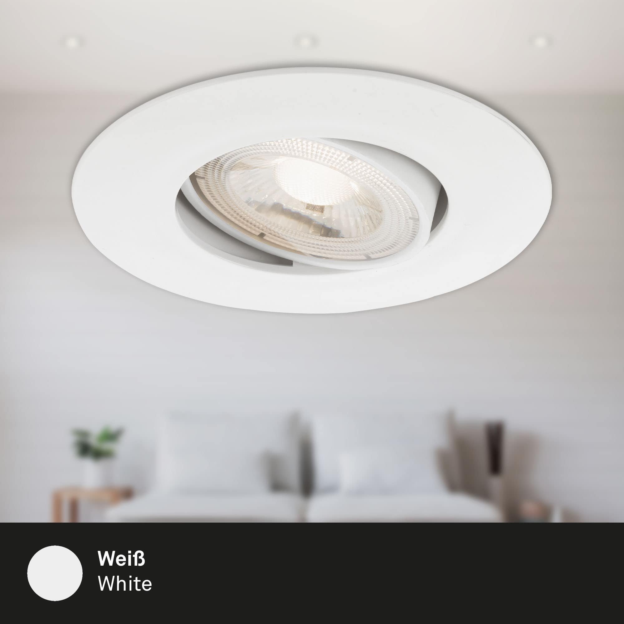 BRI 7146-016 Ultraploché LED vestavné svítidlo, pr. 9 cm, 4,9 W, bílé - BRILONER (obrázek 4)