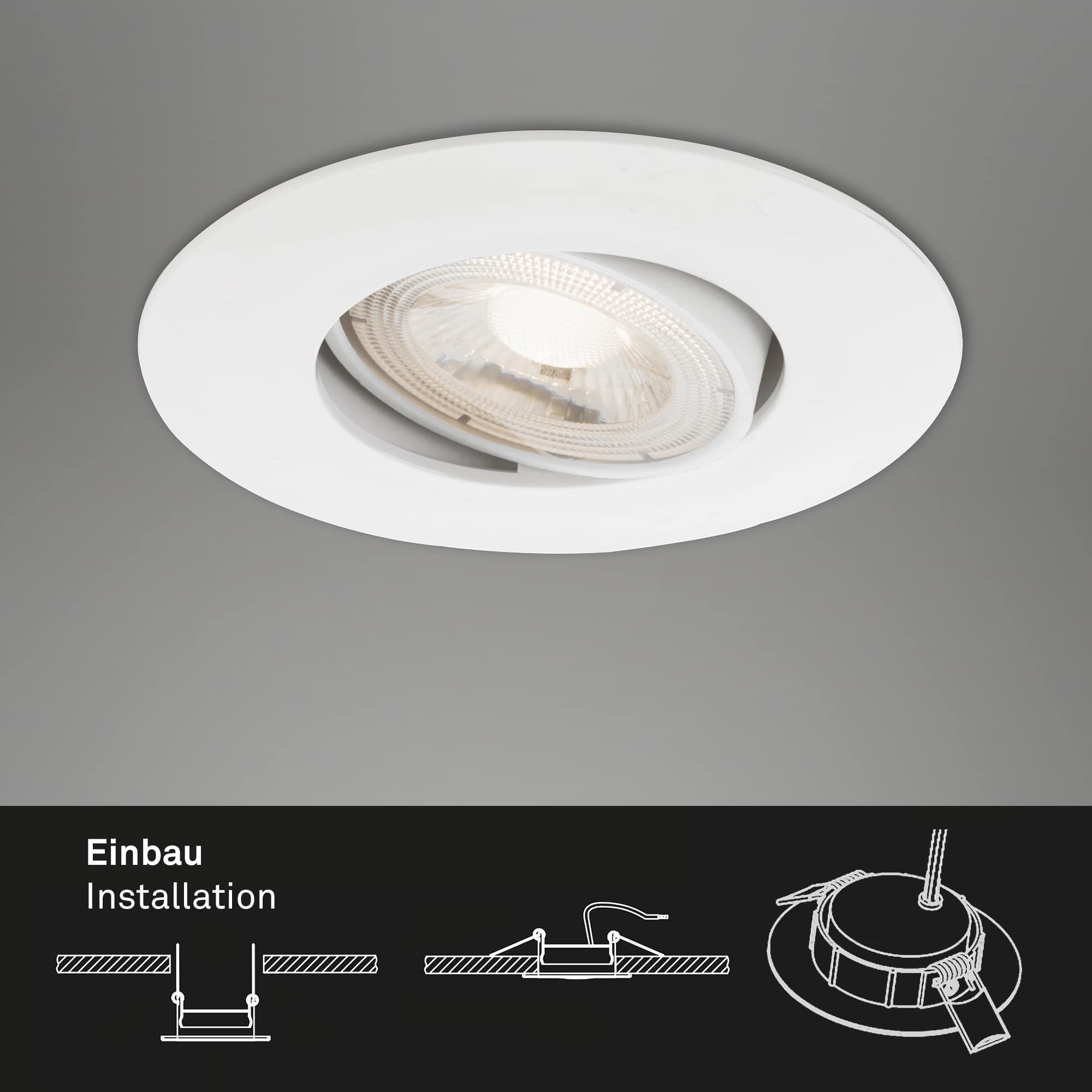 BRI 7146-016 Ultraploché LED vestavné svítidlo, pr. 9 cm, 4,9 W, bílé - BRILONER (obrázek 5)