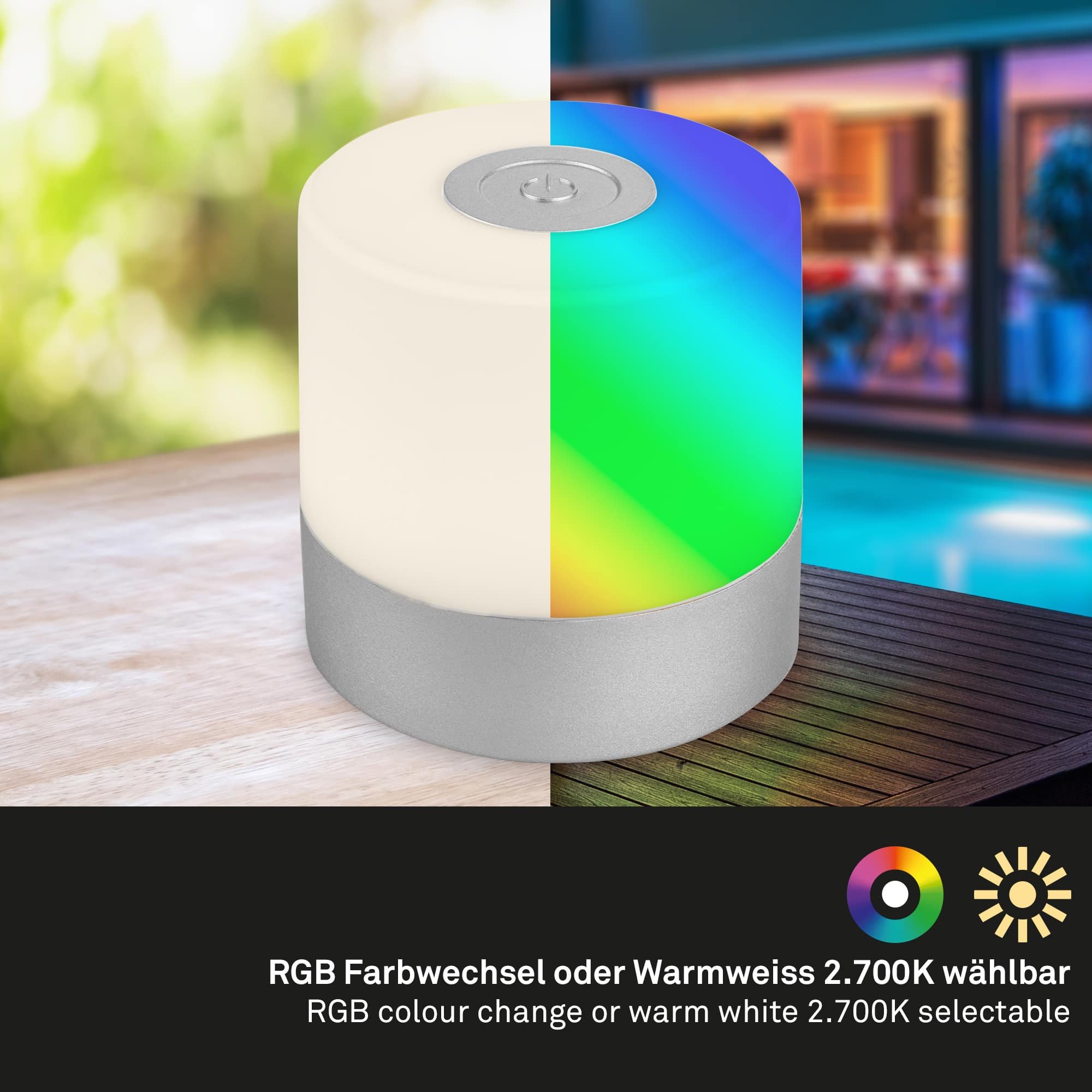 BRILO 7462014 LED nabíjecí stolní lampa, 7 cm, 1,5W, 100lm, matný chrom - BRILO (obrázek 3)