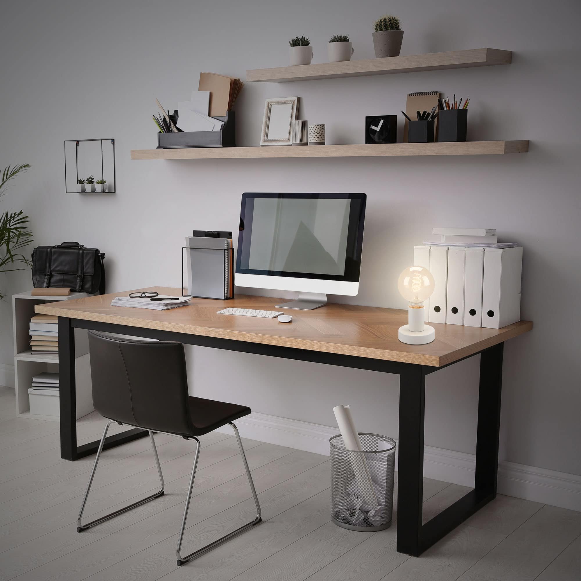 BRILO 7023-016 Stolní lampa, pr. 10 cm, max. 10 W, bílé - BRILO (obrázek 4)