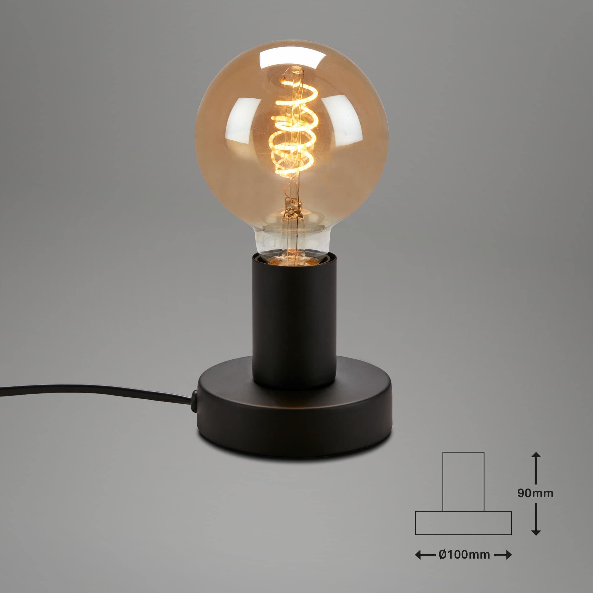 BRILO 7023-015 Stolní lampa, pr. 10 cm, max. 10 W, černá - BRILO (obrázek 6)