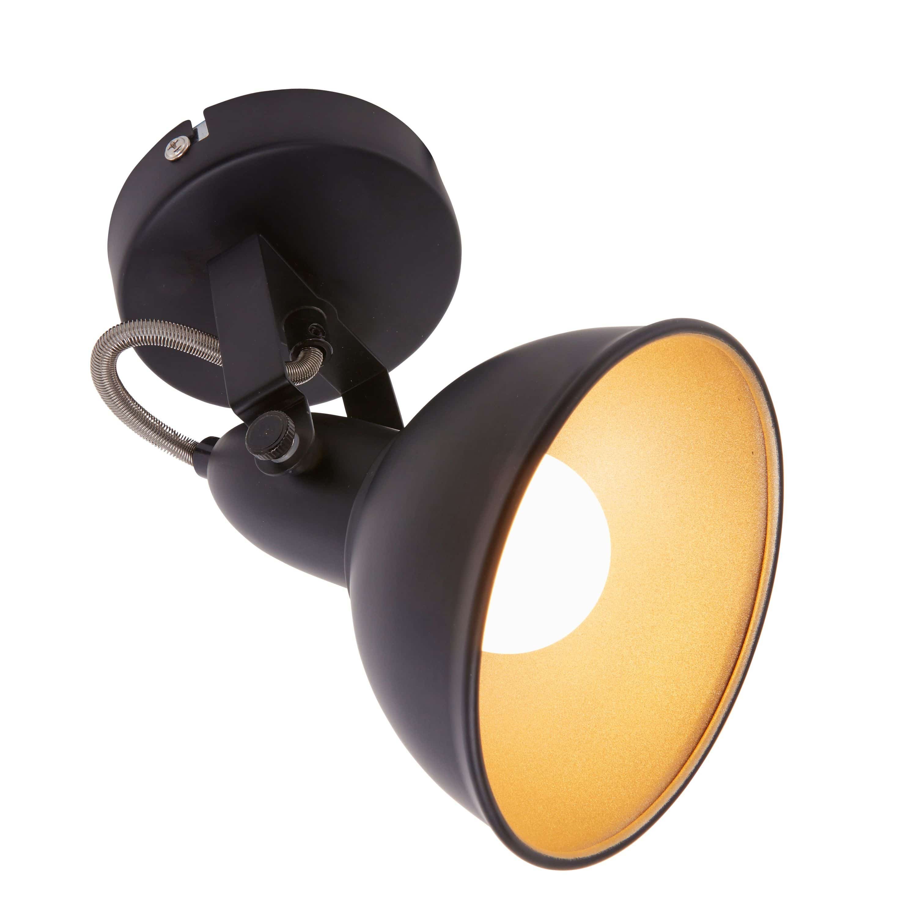 BRILO 2049-015 Bodové nástěnné a stropní svítidlo, pr. 10 cm, max. 40 W, černá-zlatá - BRILO (obrázek 3)