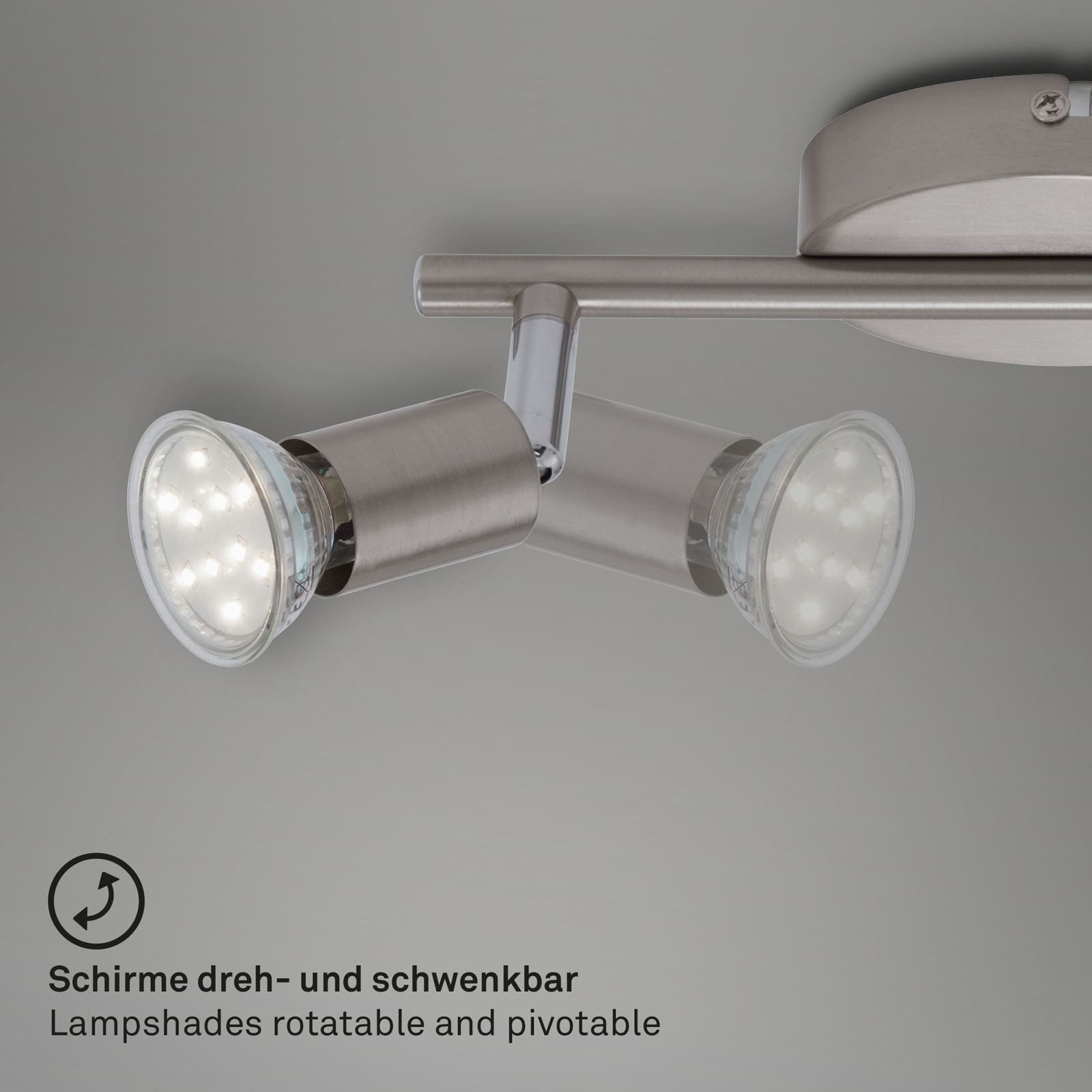 BRILO 2767-022 Bodové svítidlo 25,5 cm 2xGU10 3W 250lm matný nikl - BRILO (obrázek 4)
