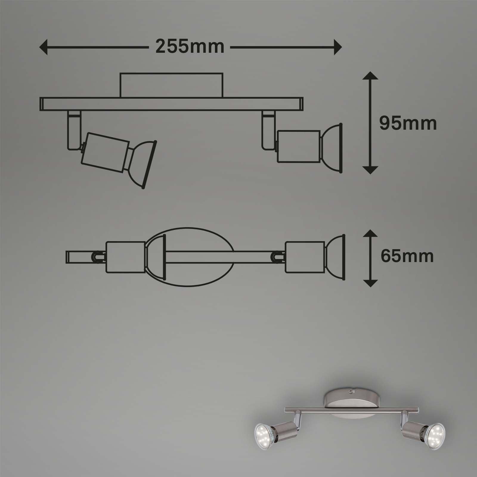 BRILO 2767-022 Bodové svítidlo 25,5 cm 2xGU10 3W 250lm matný nikl - BRILO (obrázek 6)