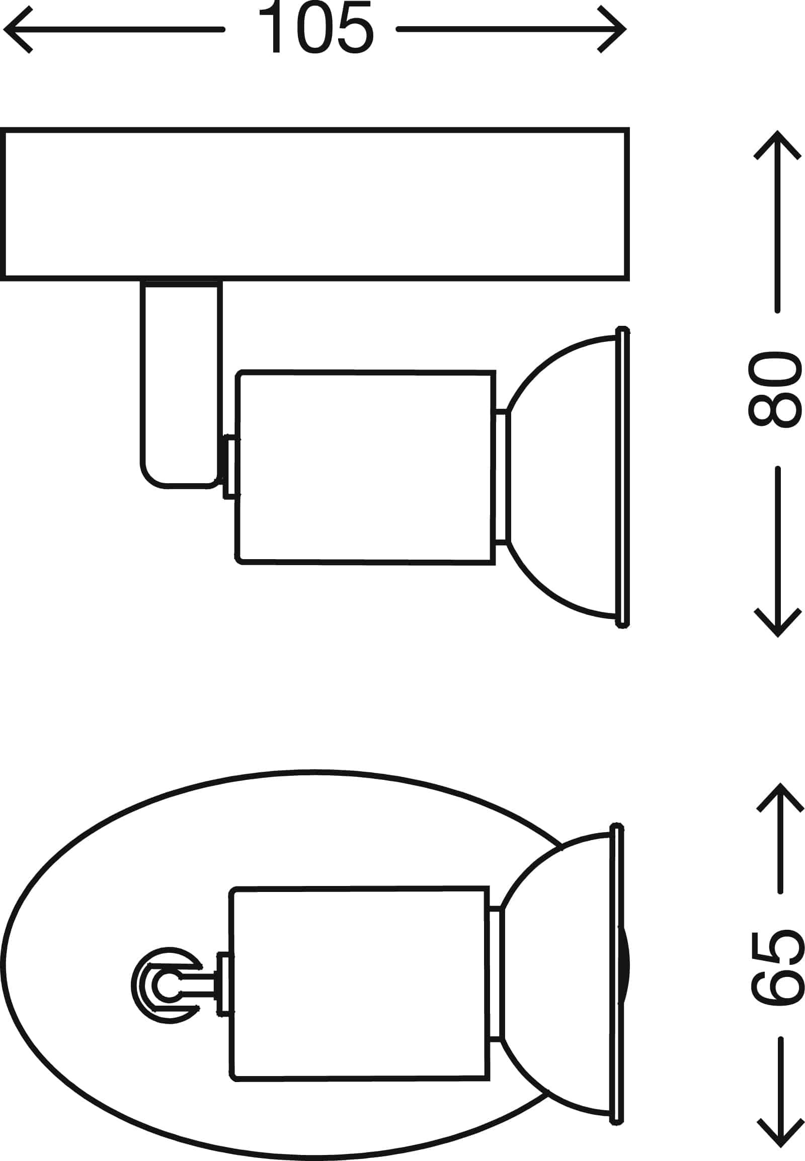 BRI 2915-014 Bodové svítidlo 10,5 cm 1xGU10 3W 250lm titan - BRILONER (obrázek 2)