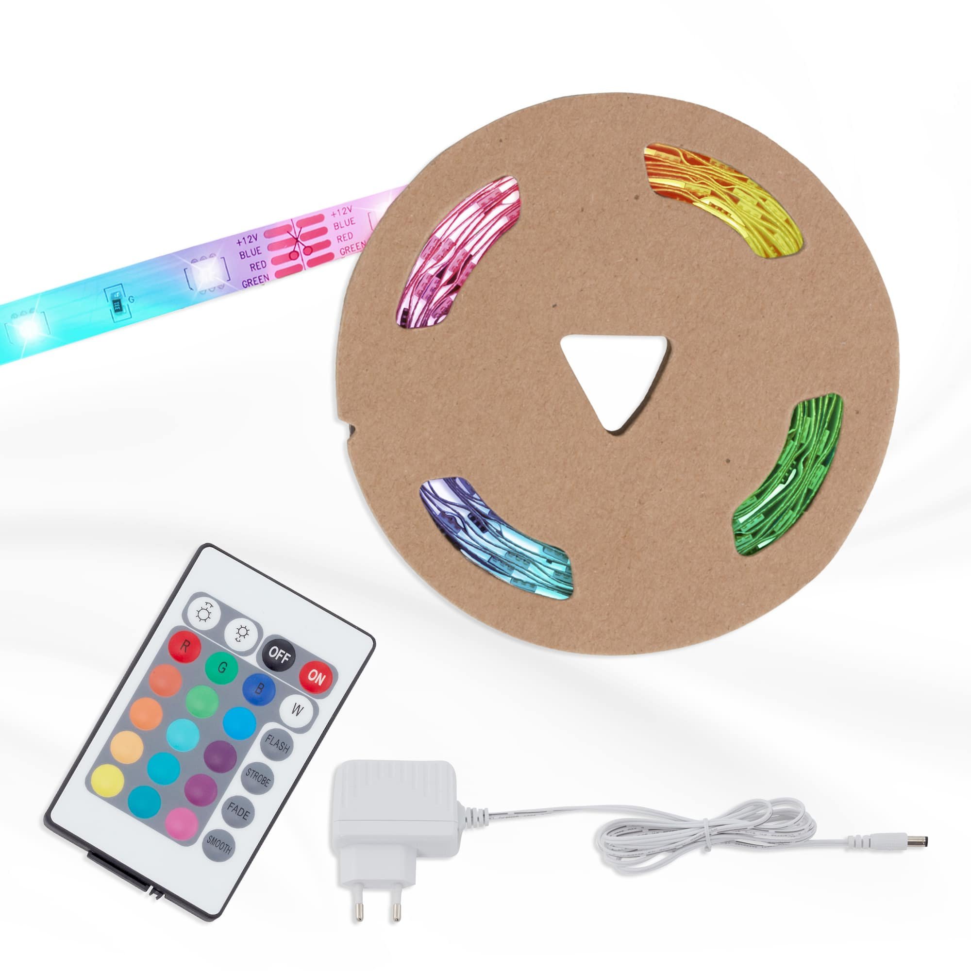 Levně BRILO 2200-150P RGB LED pásek 500 cm 0,16W bílé - BRILO