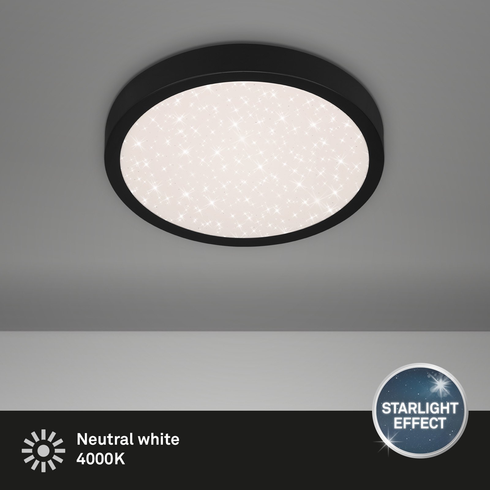 BRILO 3048-015 LED stropní svítidlo pr. 28 cm 18W 2000lm černá - BRILO (obrázek 2)