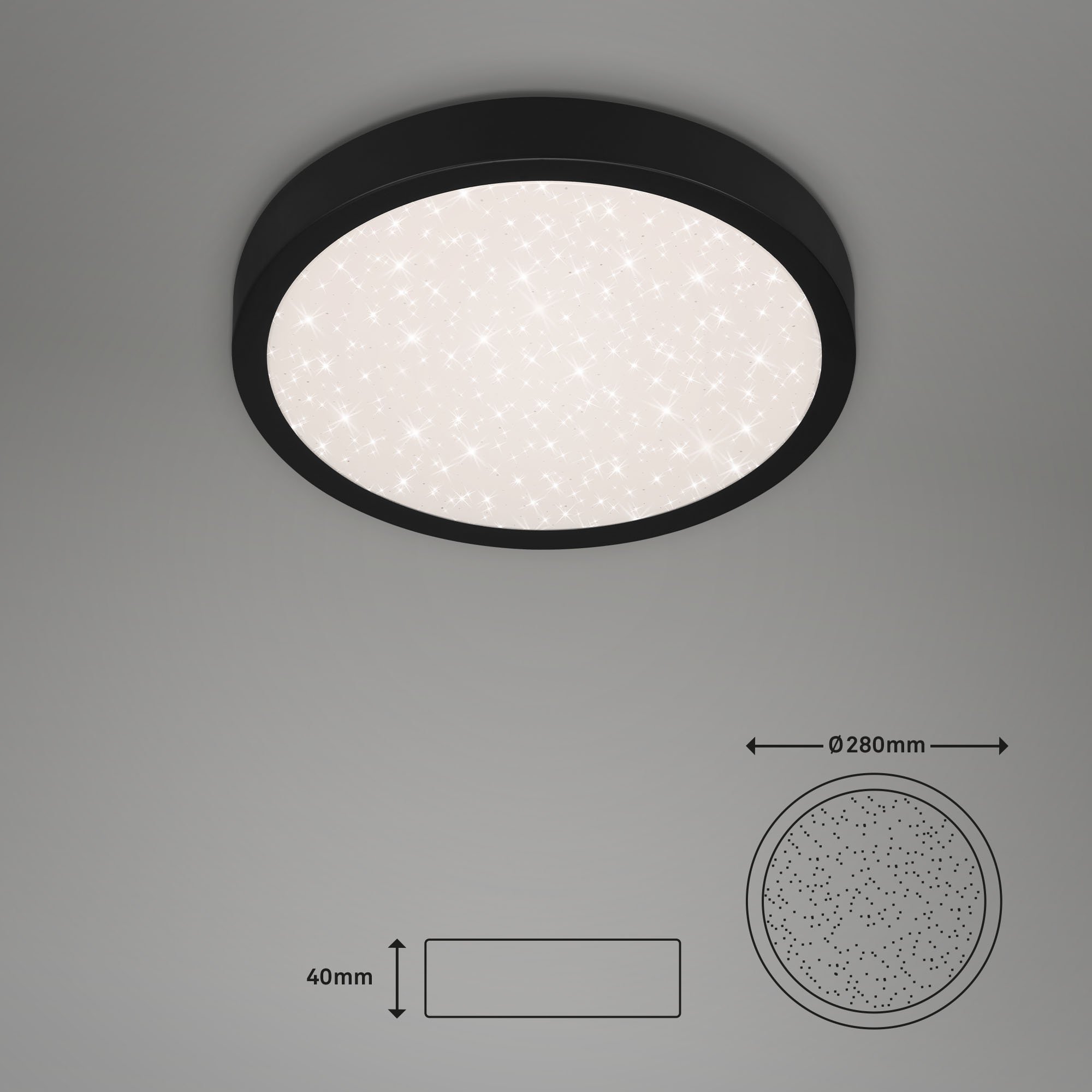 BRILO 3048-015 LED stropní svítidlo pr. 28 cm 18W 2000lm černá - BRILO (obrázek 5)