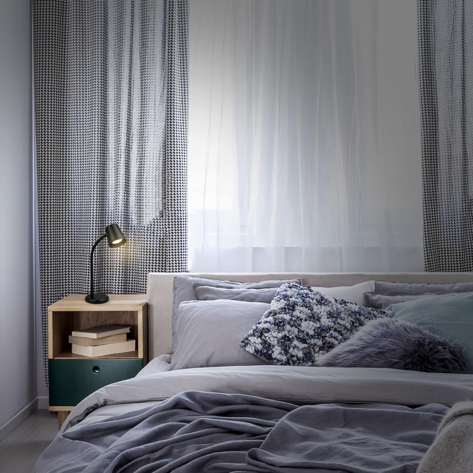 BRILO 7476015 Stolní lampa, 38,5 cm, 1x GU10, max. 9W, černá - BRILO (obrázek 6)