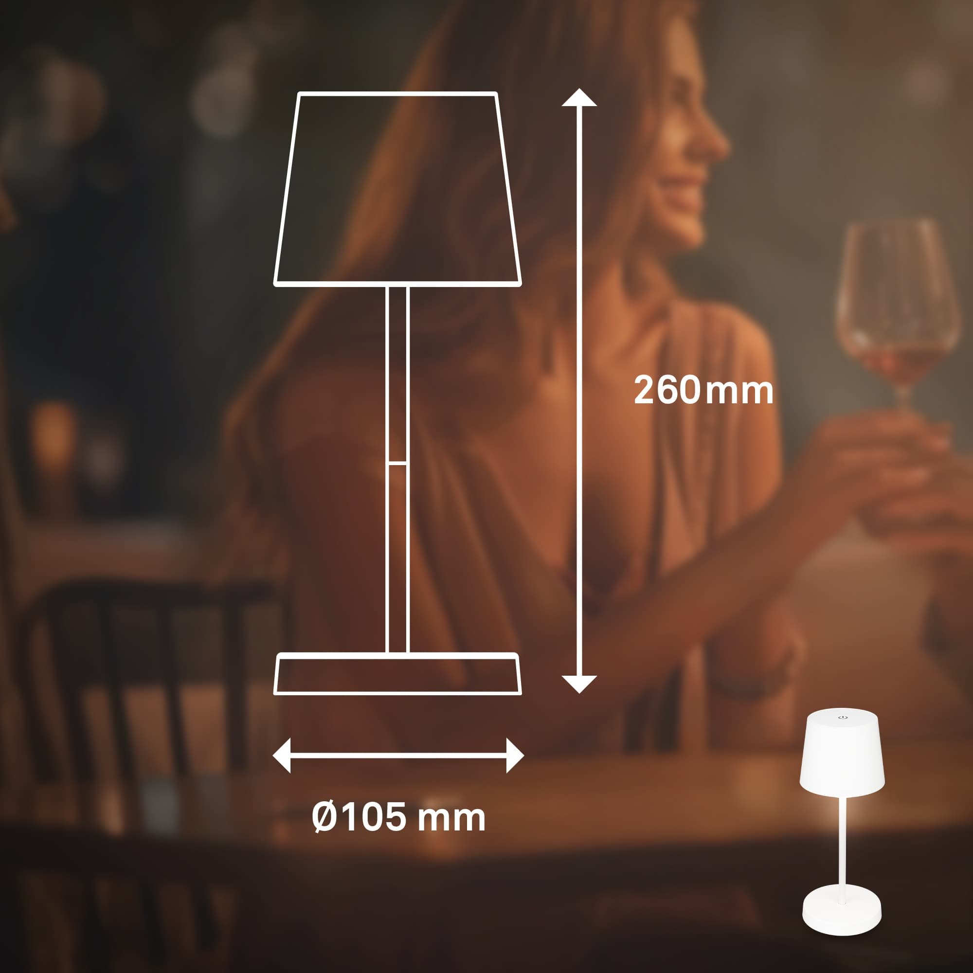 BRILO 7423016 LED nabíjecí stolní lampa 26 cm 2,6W 150lm bílé - BRILO (obrázek 8)