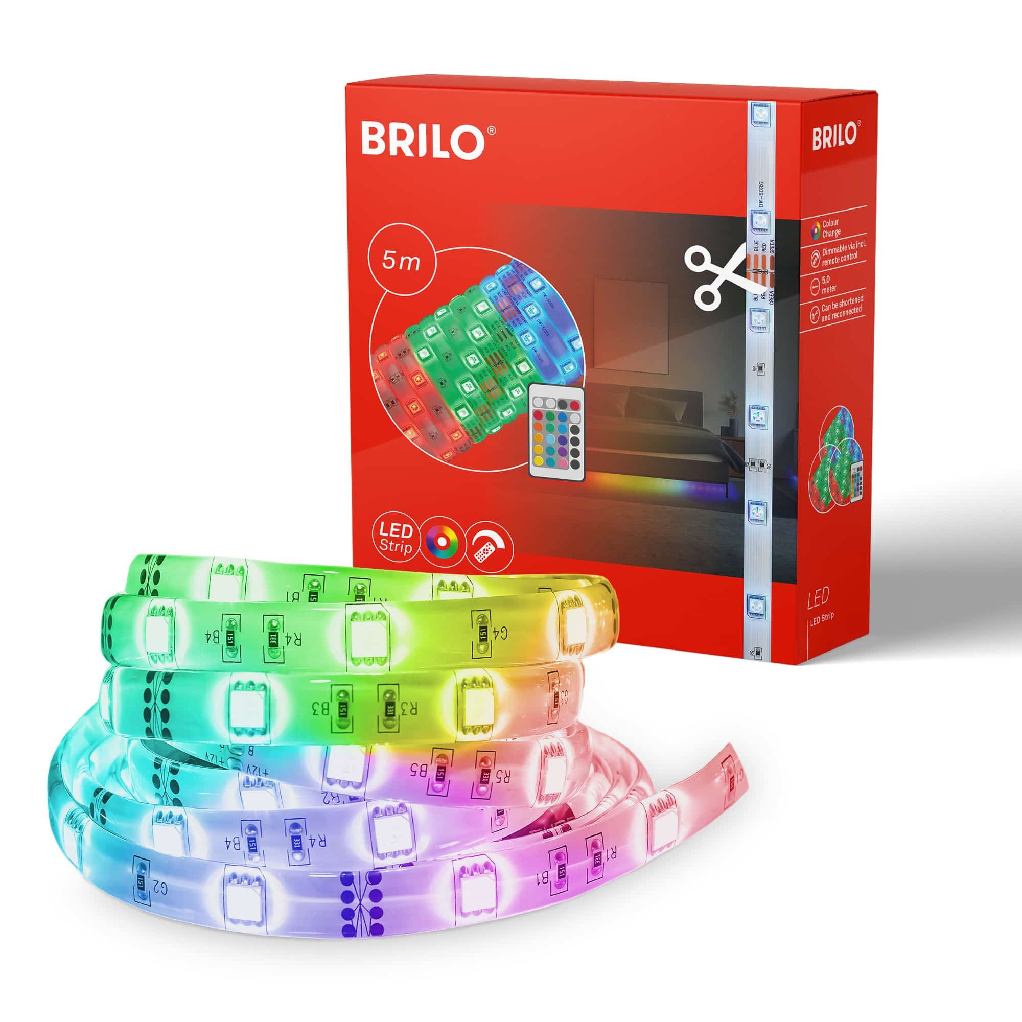BRILO 2067-150 RGB LED pásek 500 cm bílé - BRILO