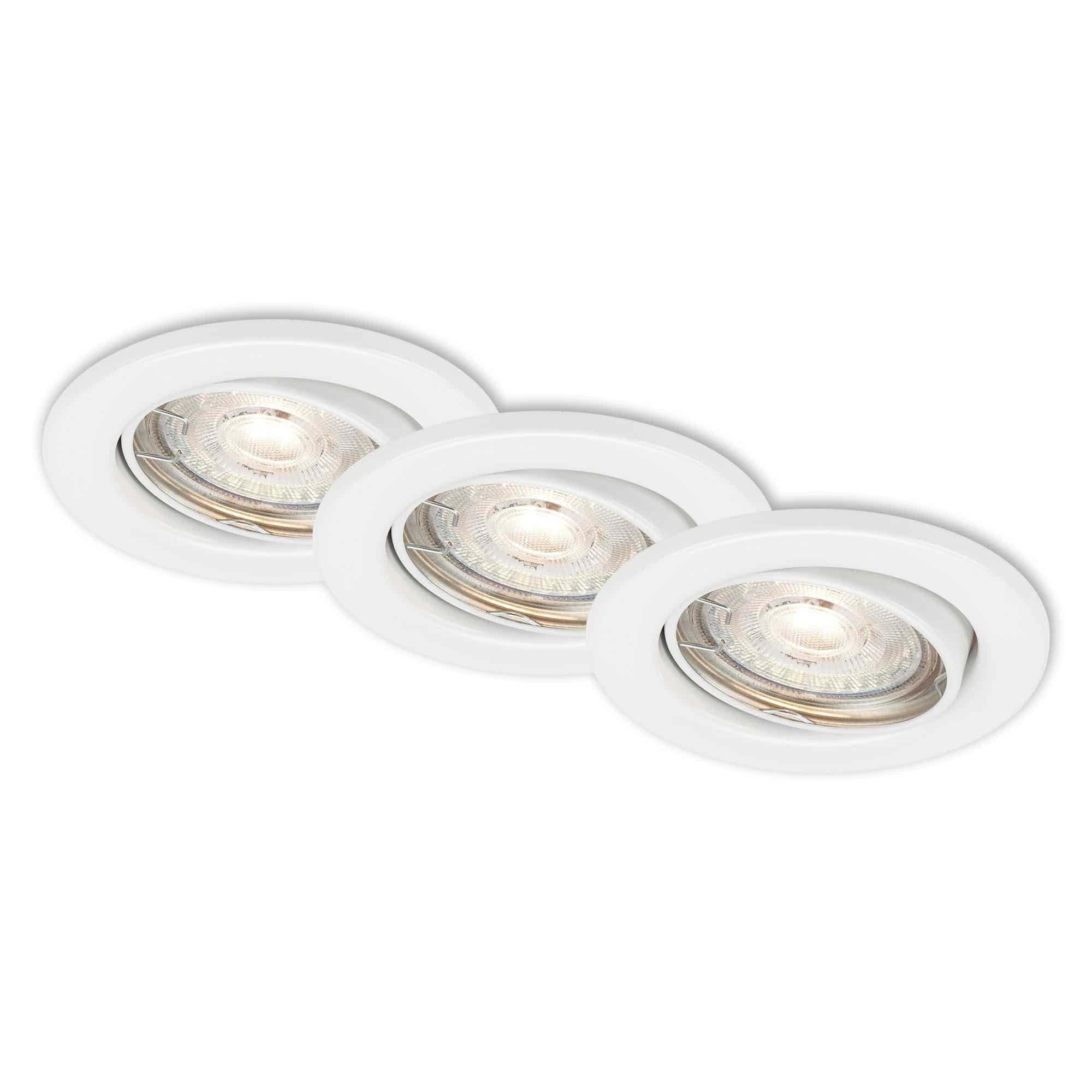 BRILO 7050-036 3ks sada LED vestavné svítidlo, pr. 8,6 cm, 5 W, bílé - BRILO