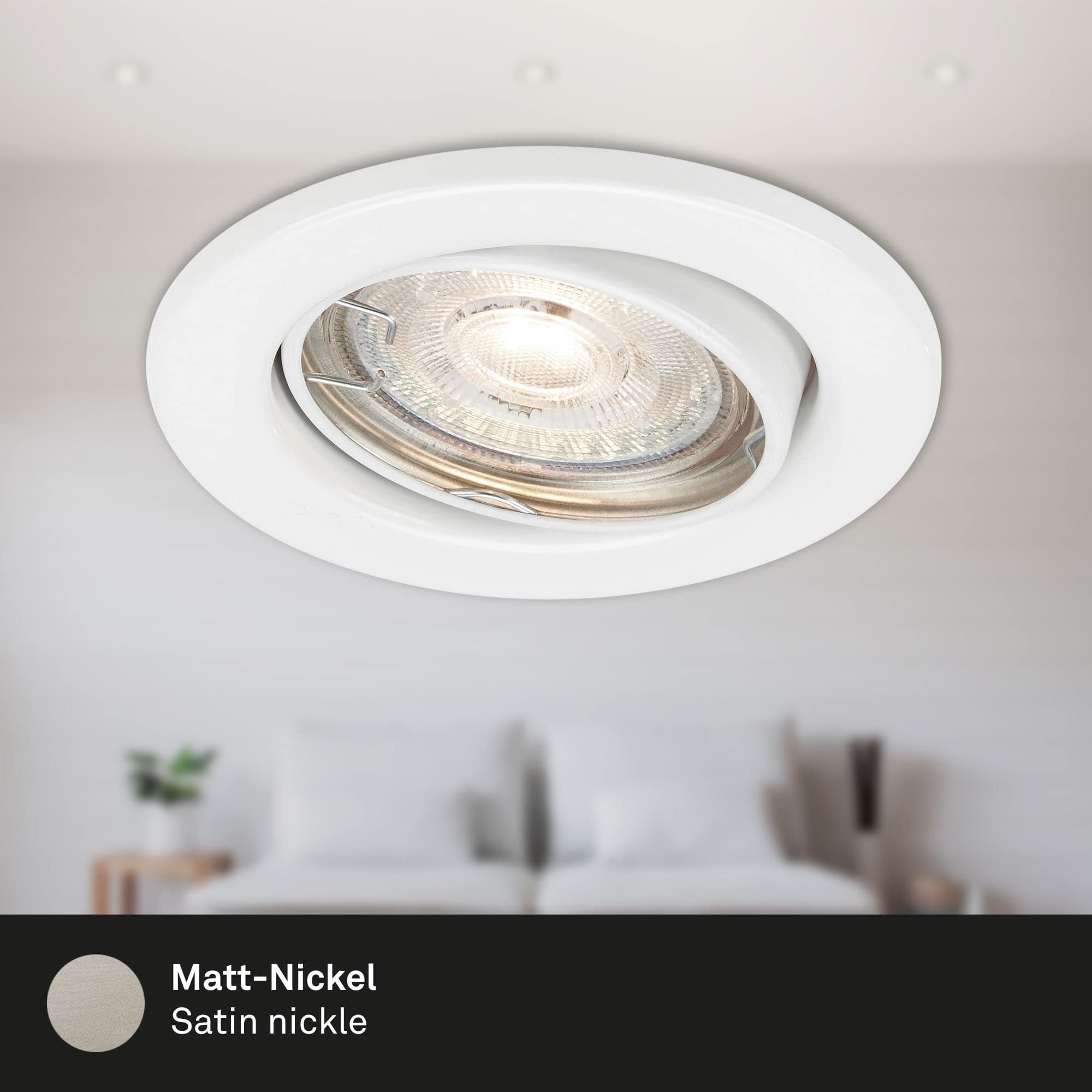 BRILO 7050-036 3ks sada LED vestavné svítidlo, pr. 8,6 cm, 5 W, bílé - BRILO (obrázek 6)