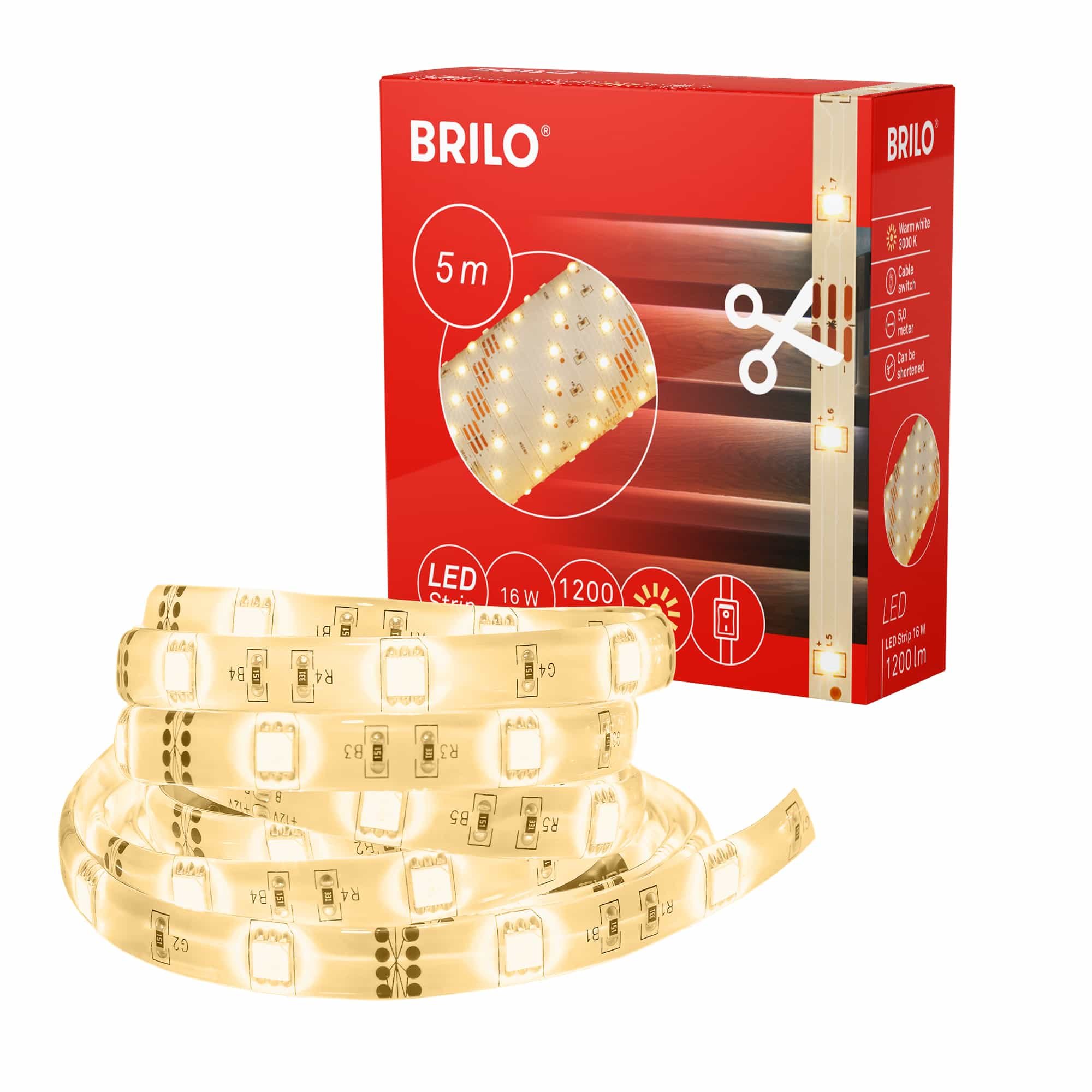 BRILO 2261-150P LED pásek 500 cm 16W 1080lm bílé - BRILO (obrázek 2)