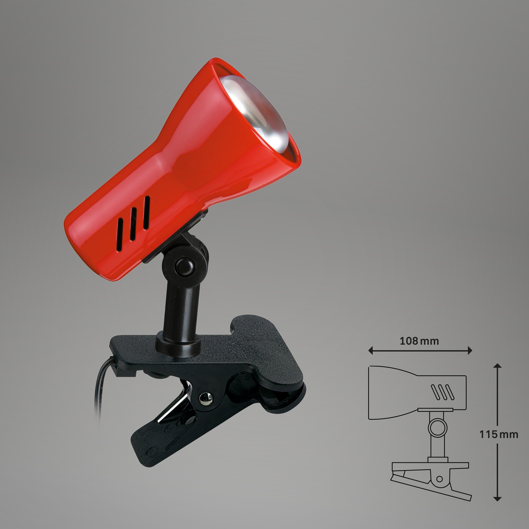BRI 2794-012P Svítidlo se svorkou 11,5 cm 1x E14 40W červená - BRILONER (obrázek 5)