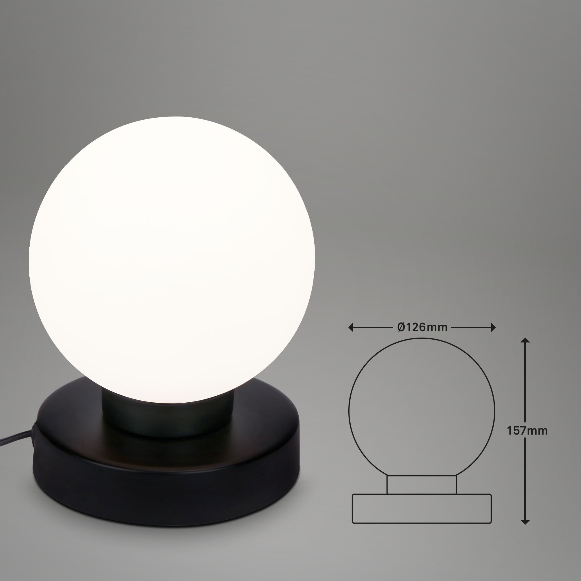 BRILO 7021-015 Stolní lampa, 15,7 cm, max. 25 W, černá - BRILO (obrázek 6)