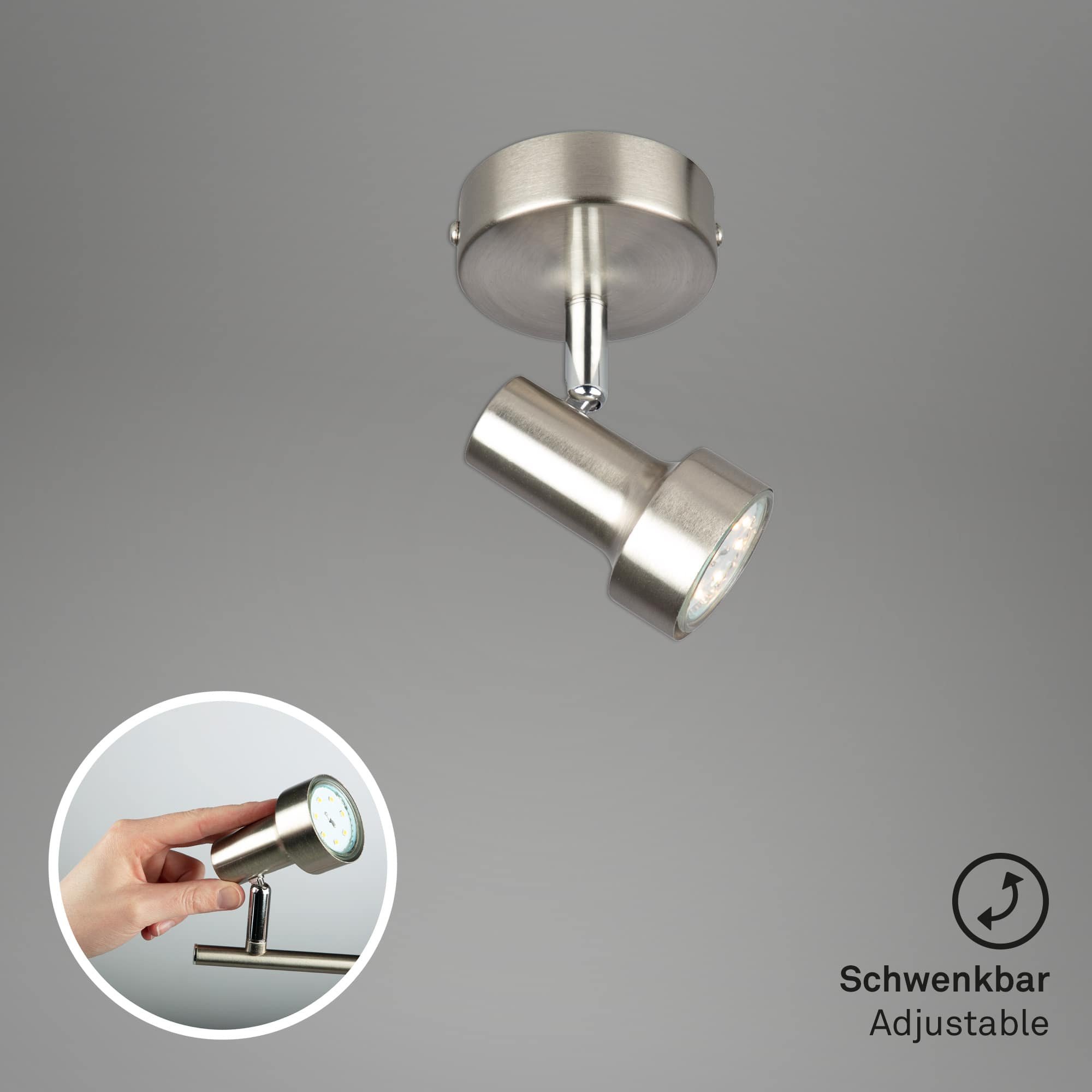 BRI 2843-012 Bodové svítidlo pr. 8 cm 1xGU10 3W 250lm matný nikl - BRILONER (obrázek 3)