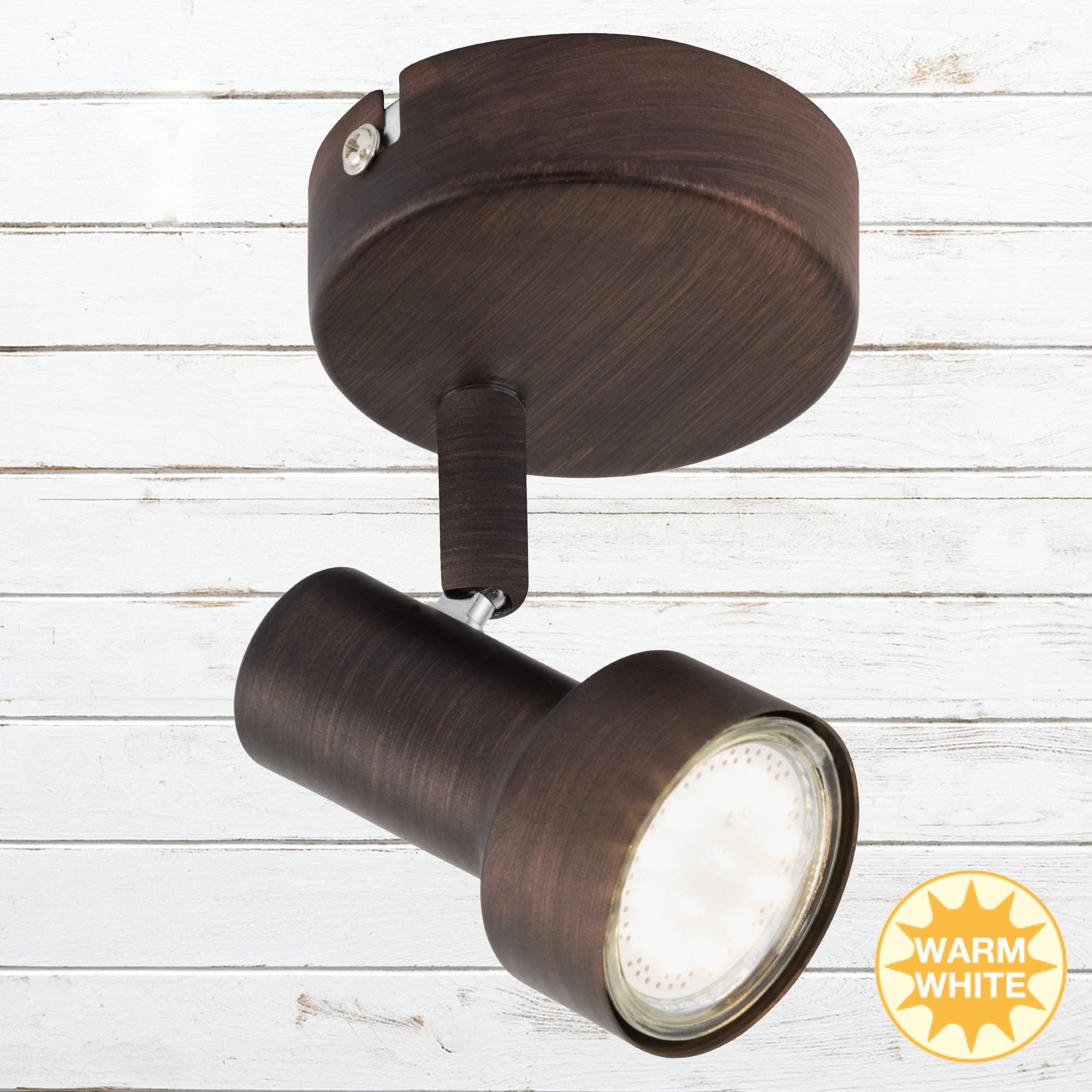 BRI 2843-011 Bodové svítidlo pr. 8 cm 1xGU10 3W 250lm antická měď - BRILONER (obrázek 2)