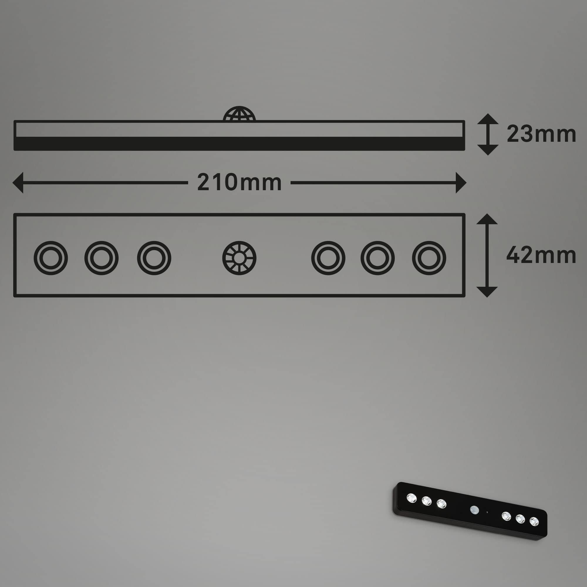 BRI 2268-065 LED Lero Indoor 21 cm 6x0,08W 5lm černá - BRILONER (obrázek 6)
