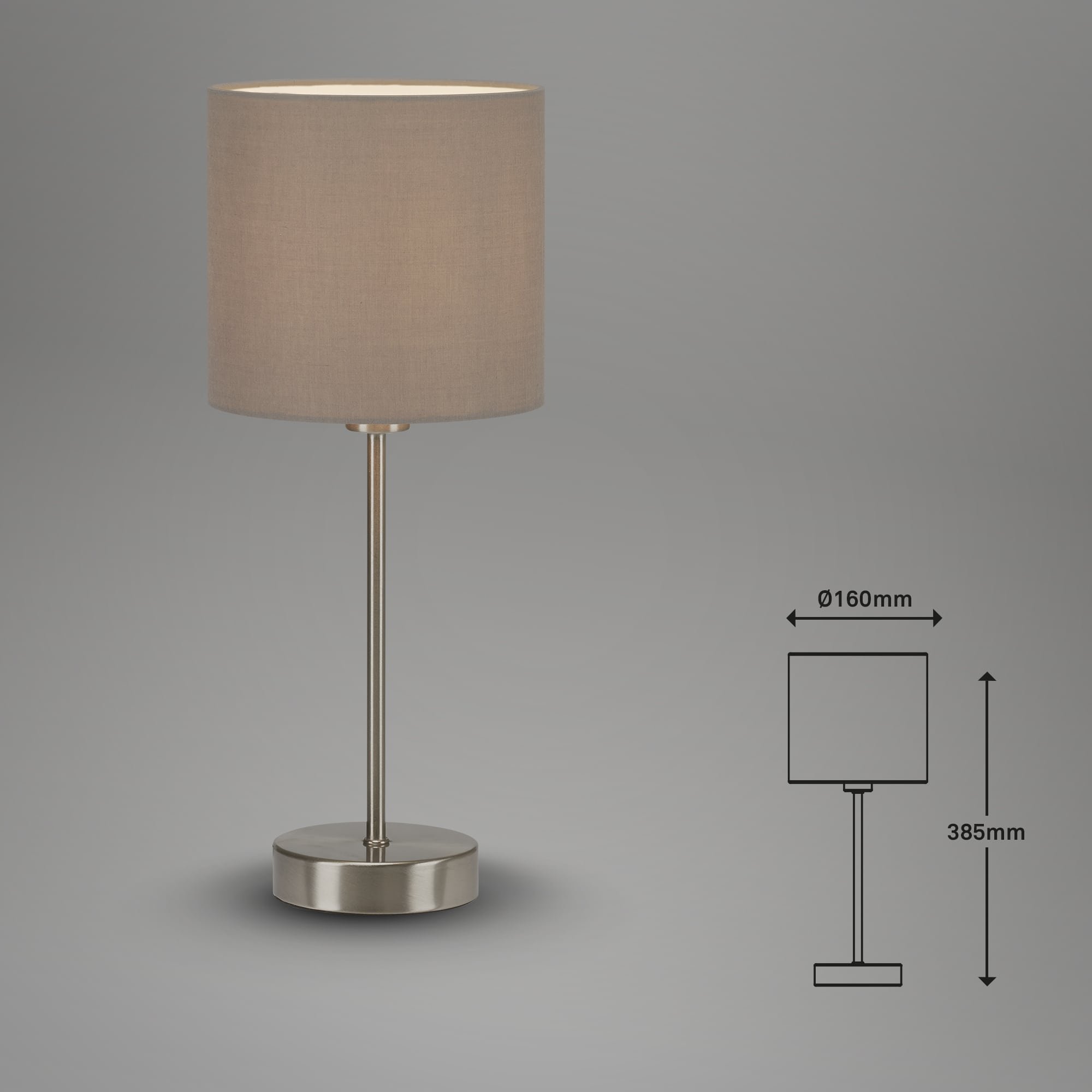 BRILO 7002-011 Stolní lampa, max. 25 W, 38,5 cm, taupe - BRILO (obrázek 5)