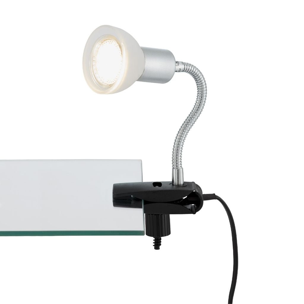 BRI 2989016P Flexibilní svítidlo se svorkou 34 cm 1xGU10 3W 250lm titan-bílé (starý kód: BRI 2989-016P) - BRILONER