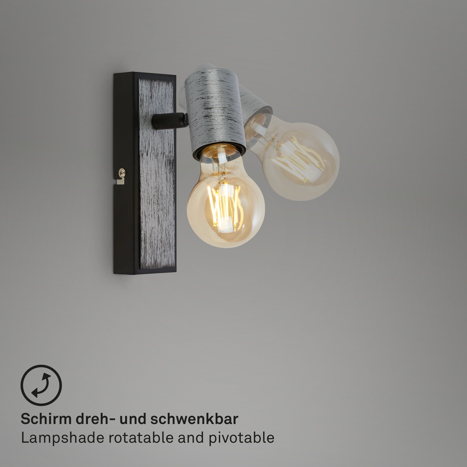 BRI 2222-014 Bodové svítidlo 16,5 cm 1x E27 max. 60W antická stříbrná - BRILONER (obrázek 4)
