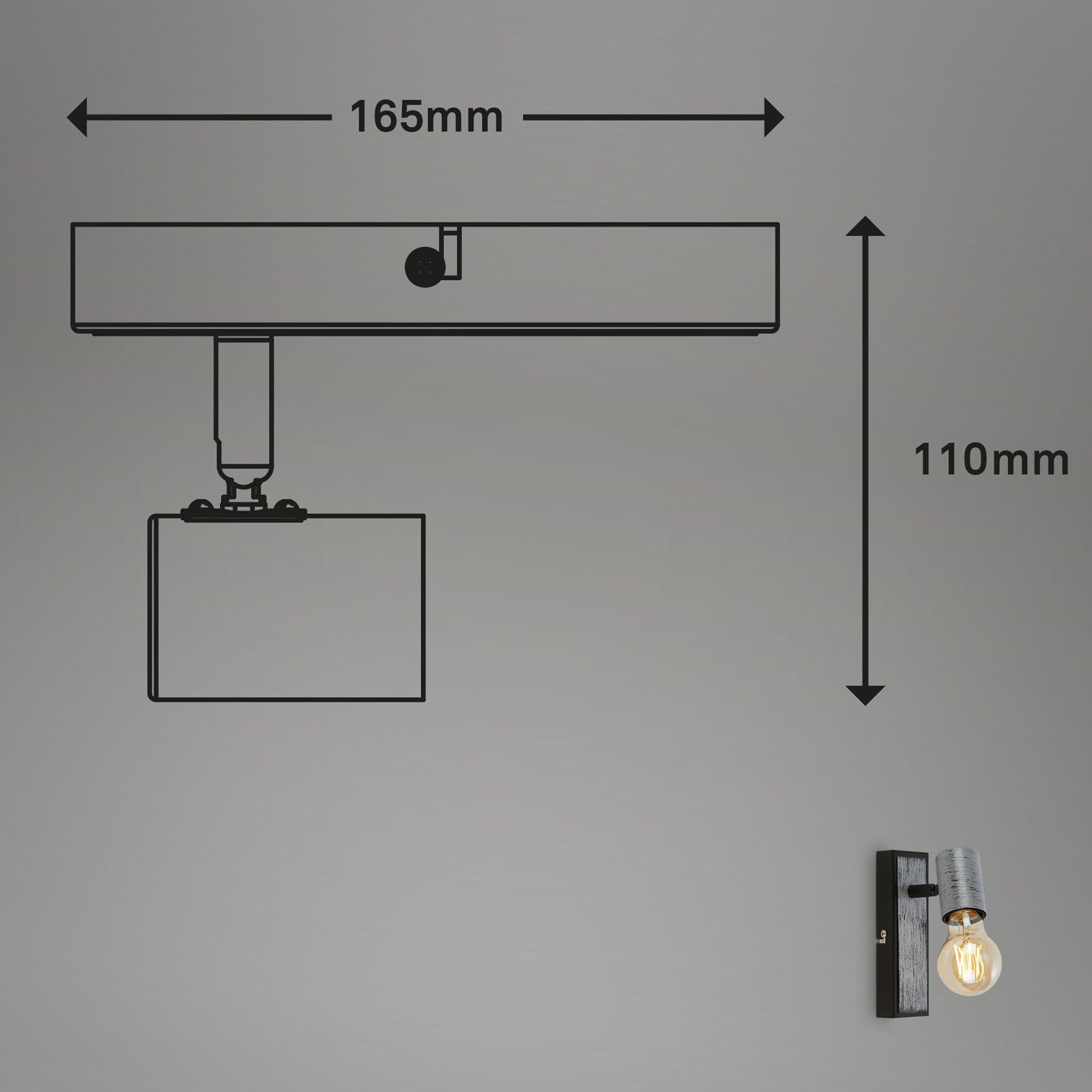 BRI 2222-014 Bodové svítidlo 16,5 cm 1x E27 max. 60W antická stříbrná - BRILONER (obrázek 7)