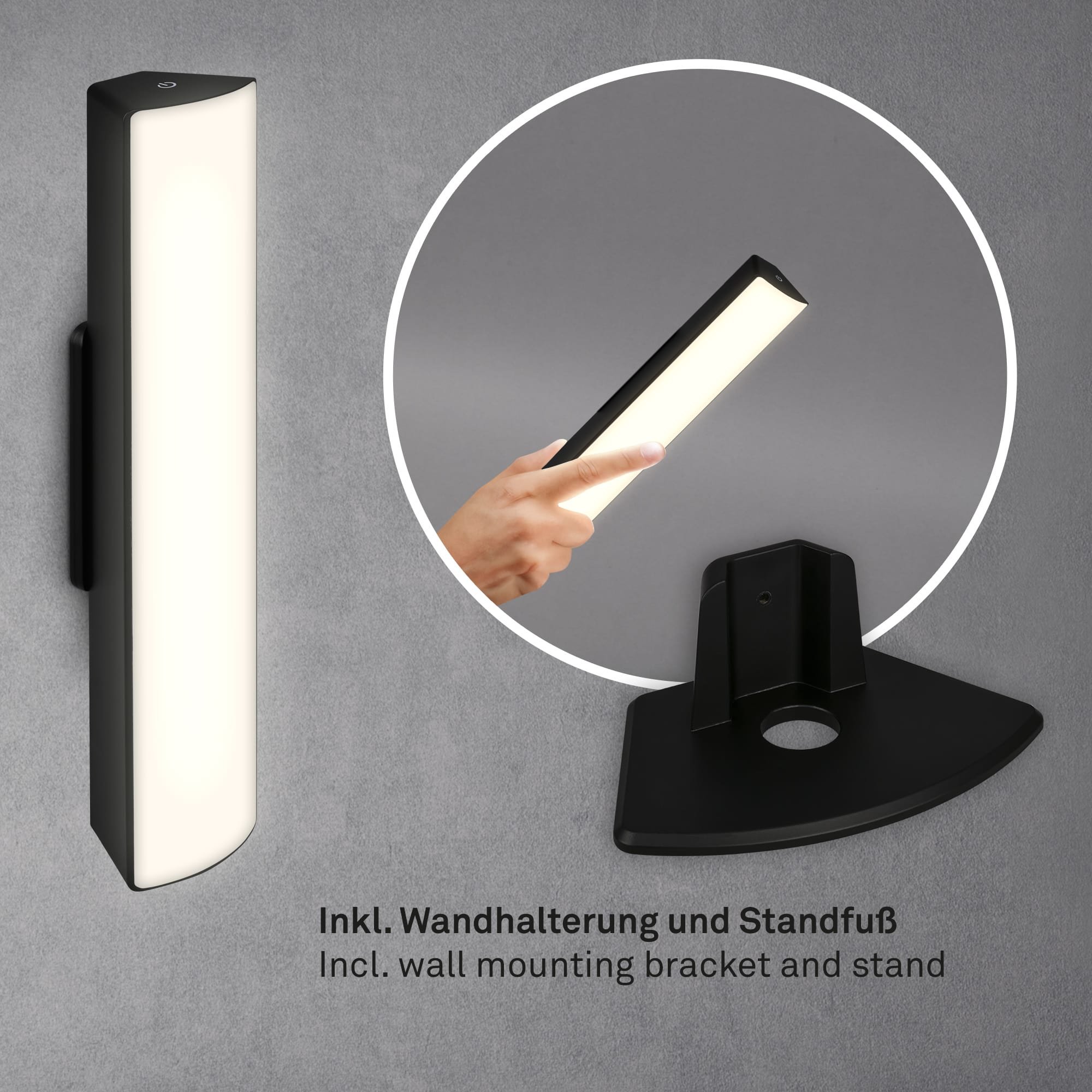 BRILO 7474015 LED nabíjecí stolní lampa, 30 cm, paměť, 7W, 700lm černá - BRILO (obrázek 4)