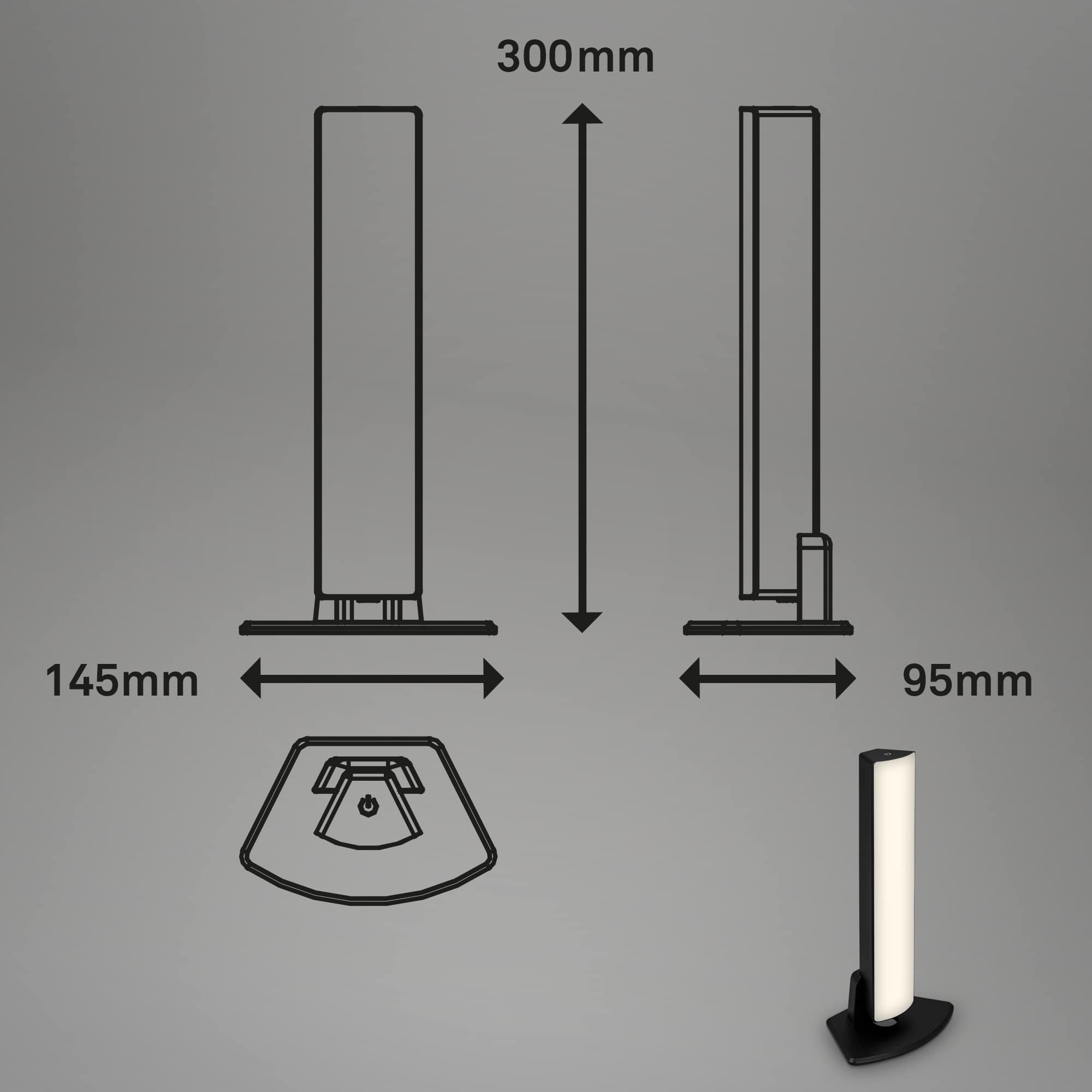 BRILO 7474015 LED nabíjecí stolní lampa, 30 cm, paměť, 7W, 700lm černá - BRILO (obrázek 7)