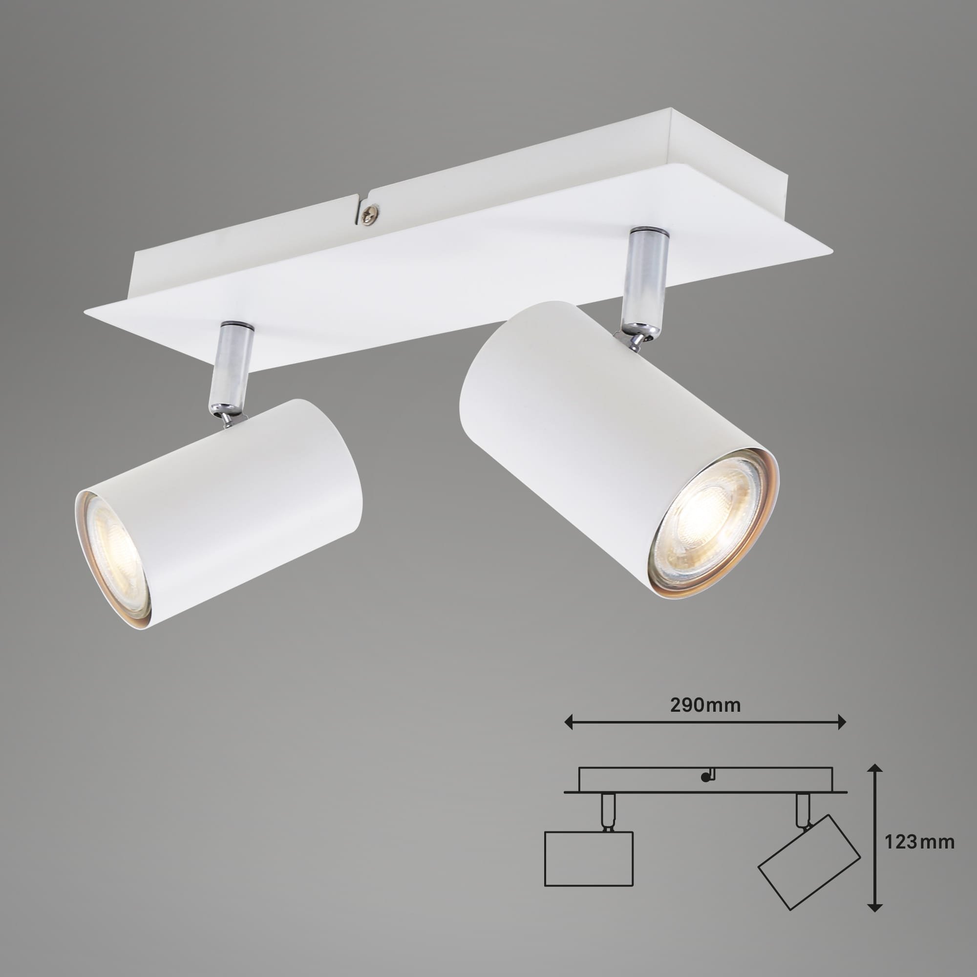 BRILO 2857-026 Bodové svítidlo 29 cm 2xGU10 40W bílé - BRILO (obrázek 5)