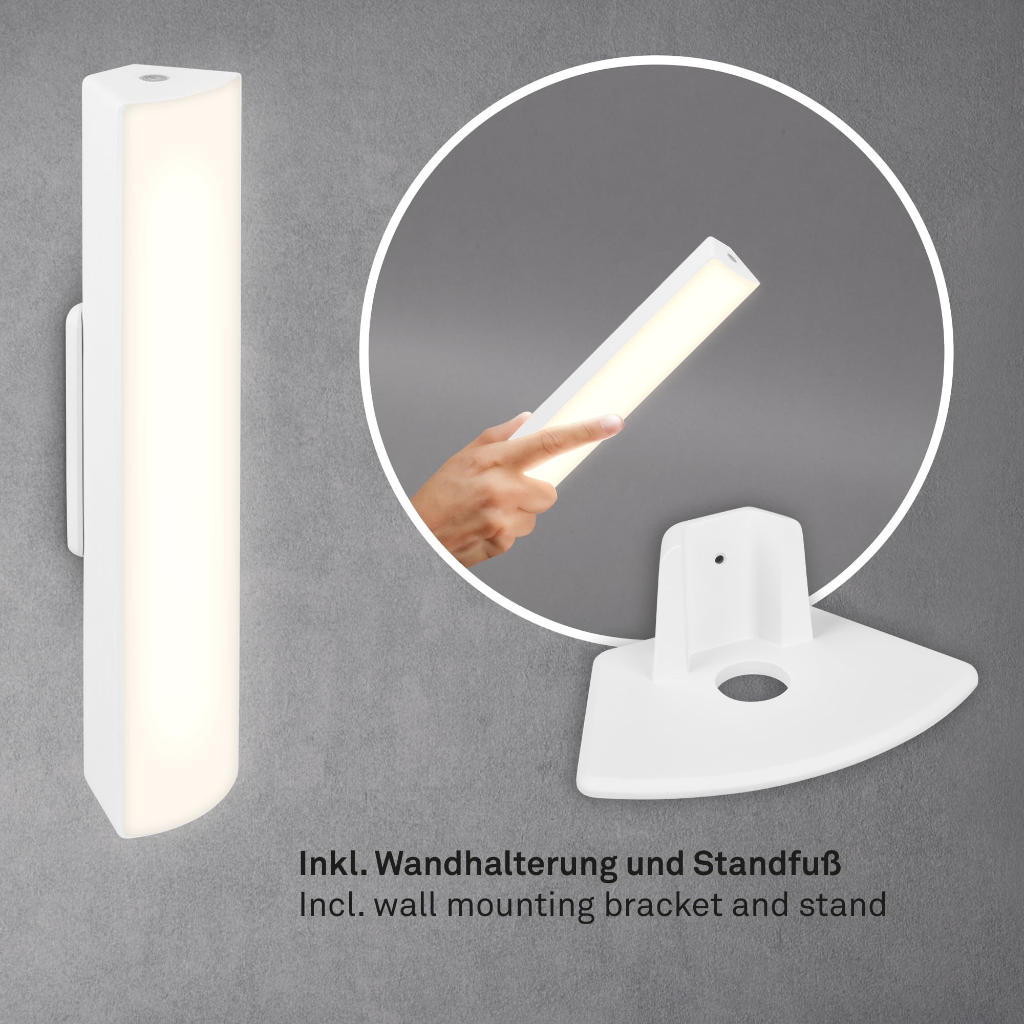BRILO 7474016 LED nabíjecí stolní lampa, 30 cm, paměť, 7W, 700lm, bílé - BRILO (obrázek 5)