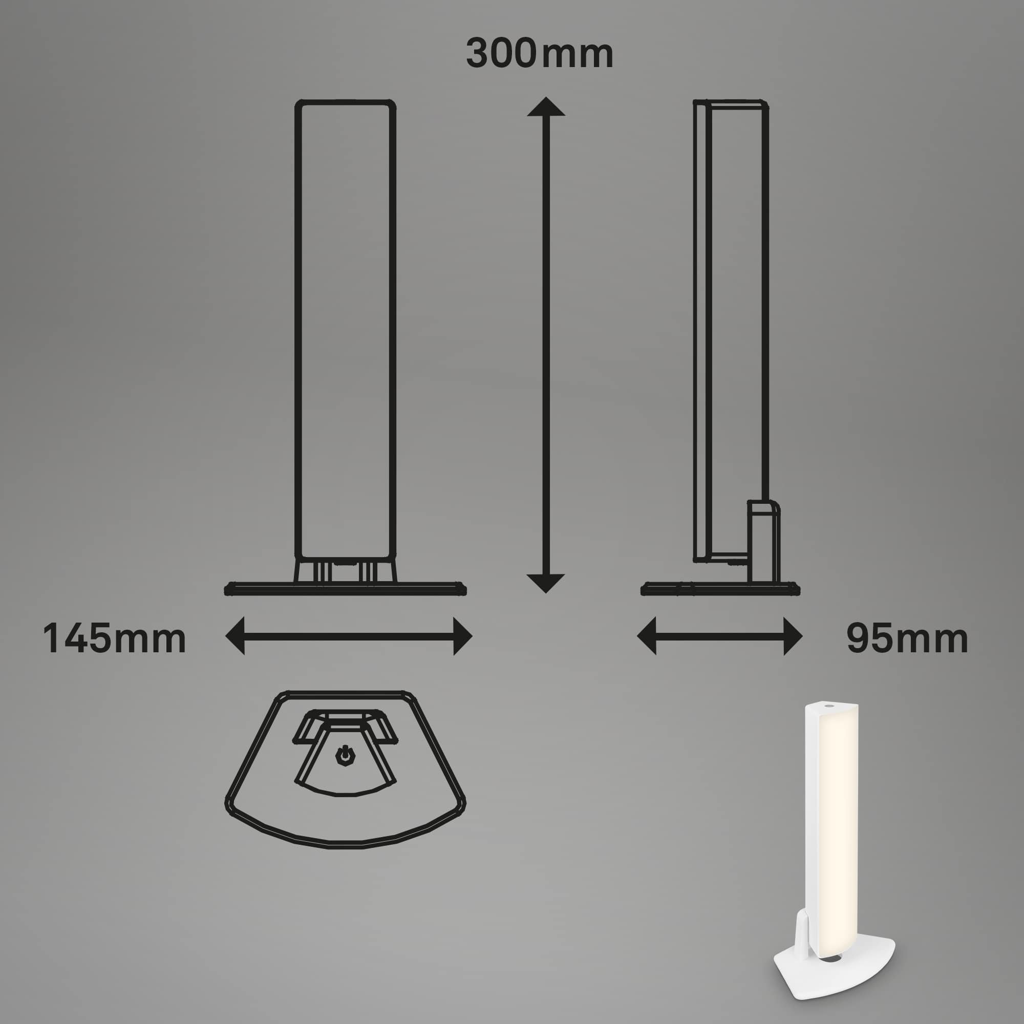 BRILO 7474016 LED nabíjecí stolní lampa, 30 cm, paměť, 7W, 700lm, bílé - BRILO (obrázek 7)