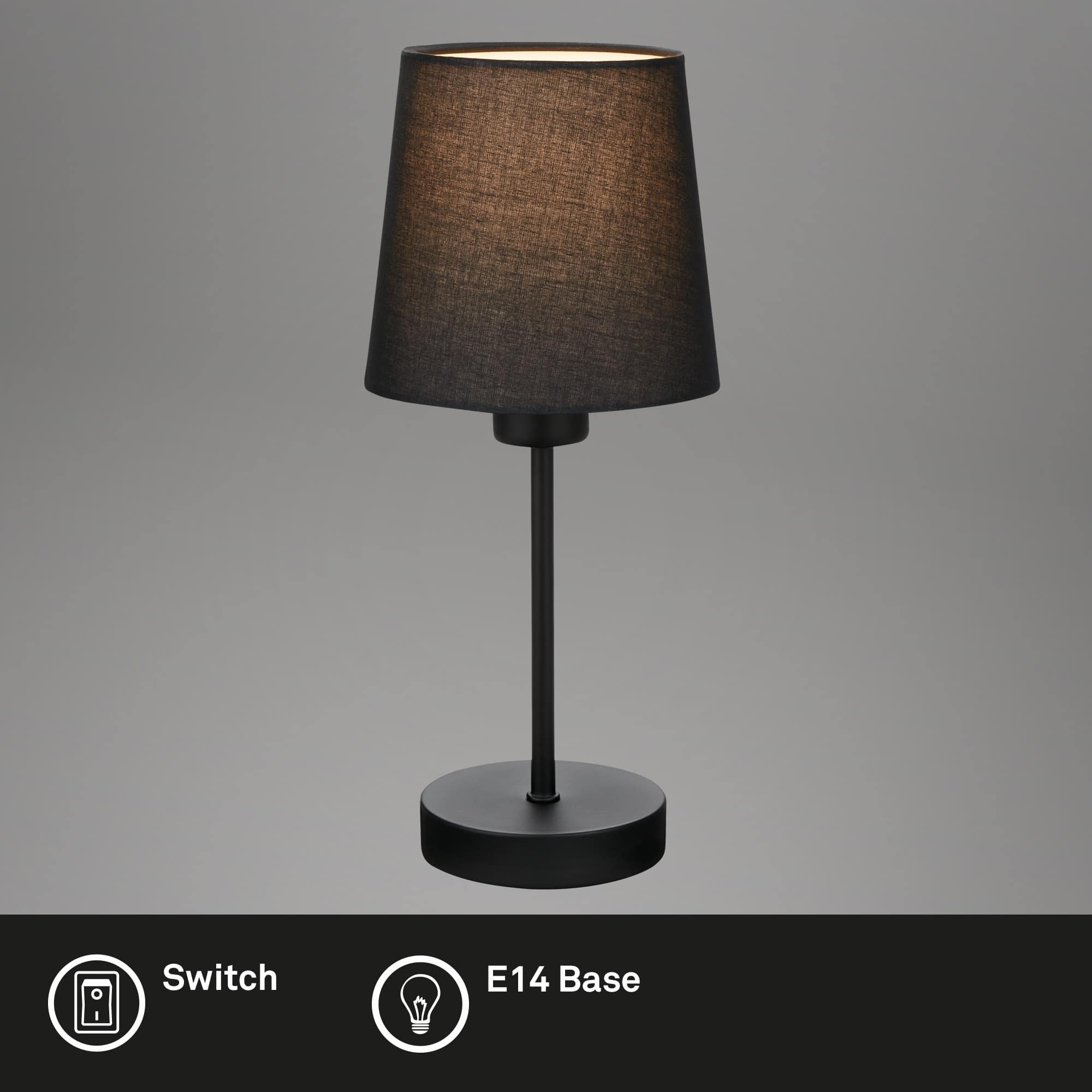 BRILO 7024-015 Stolní lampa, 31,4 cm, max. 25 W, černá - BRILO (obrázek 2)