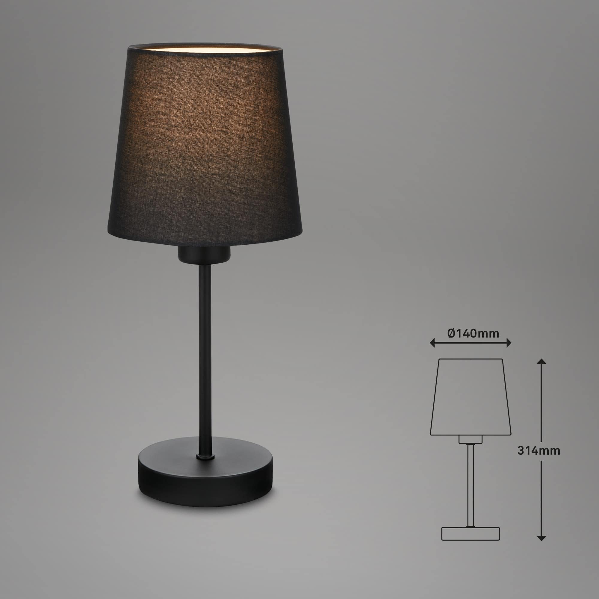 BRILO 7024-015 Stolní lampa, 31,4 cm, max. 25 W, černá - BRILO (obrázek 6)