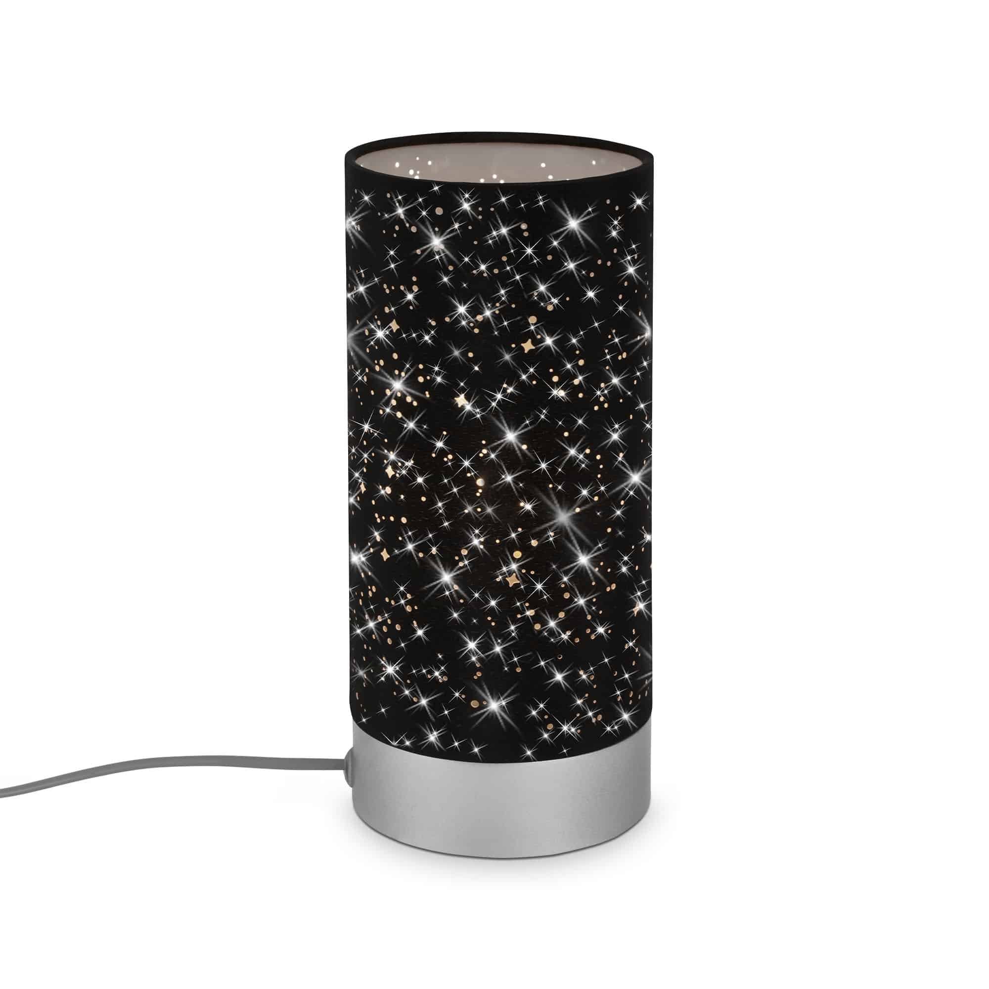 Levně BRILO 7028-015 Hvězdné nebe stolní lampa, pr. 11 cm, max. 25 W, matný chrom-černá - BRILO