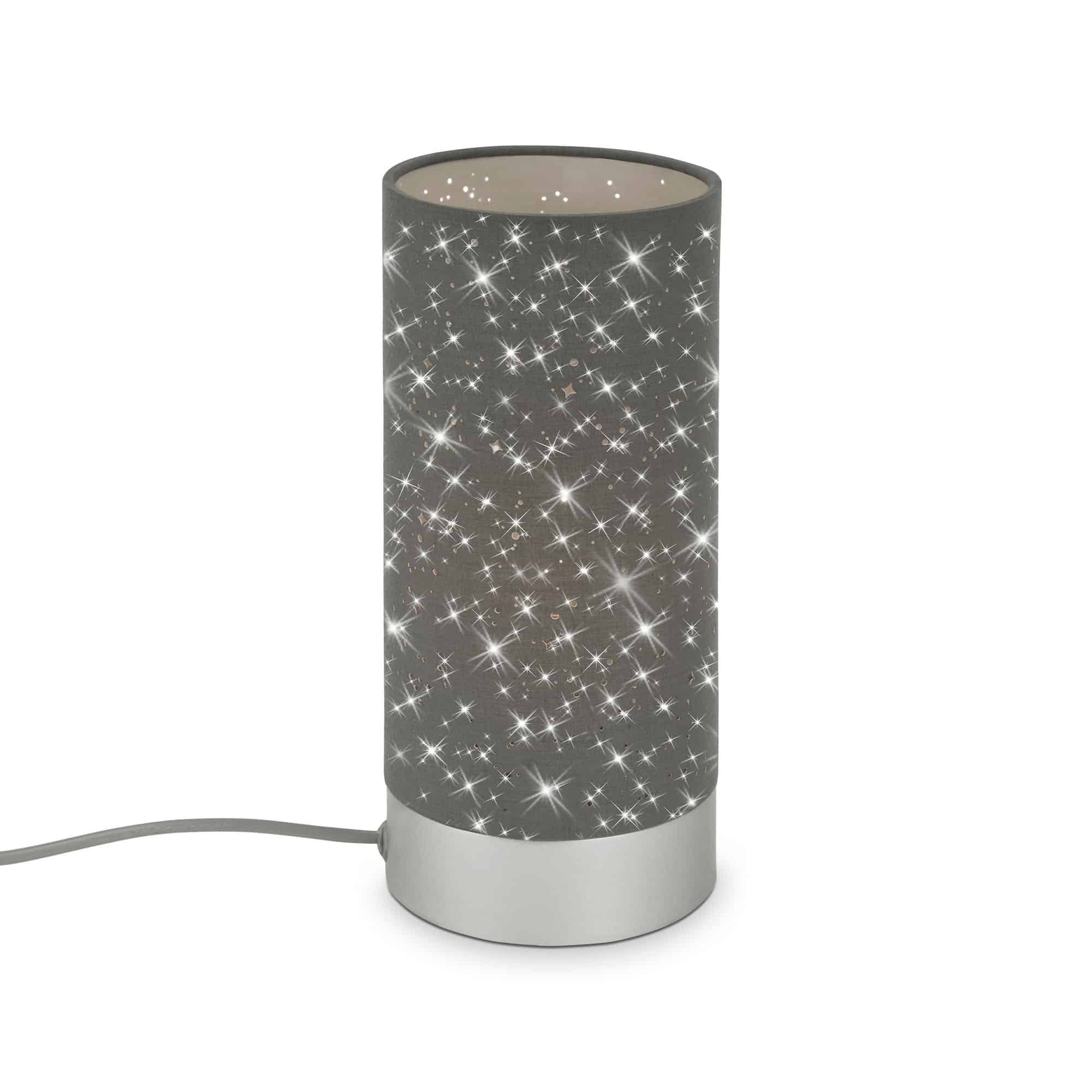 Levně BRILO 7028-014 Hvězdné nebe stolní lampa, pr. 11 cm, max. 25 W, šedá - BRILO