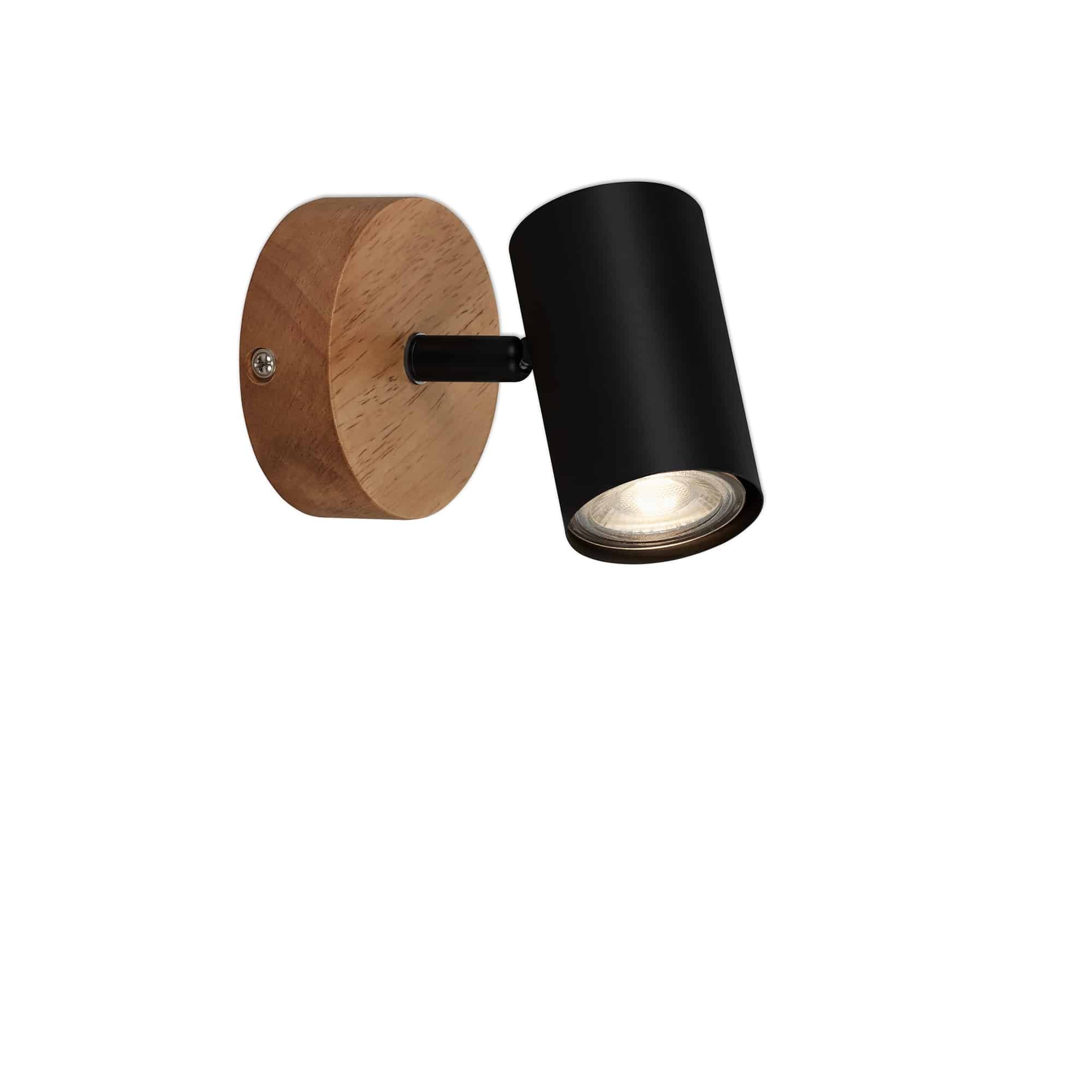 BRI 2920-015 LED bodové nástěnné a stropní svítidlo, pr. 9 cm, max. 35 W, černá - BRILONER