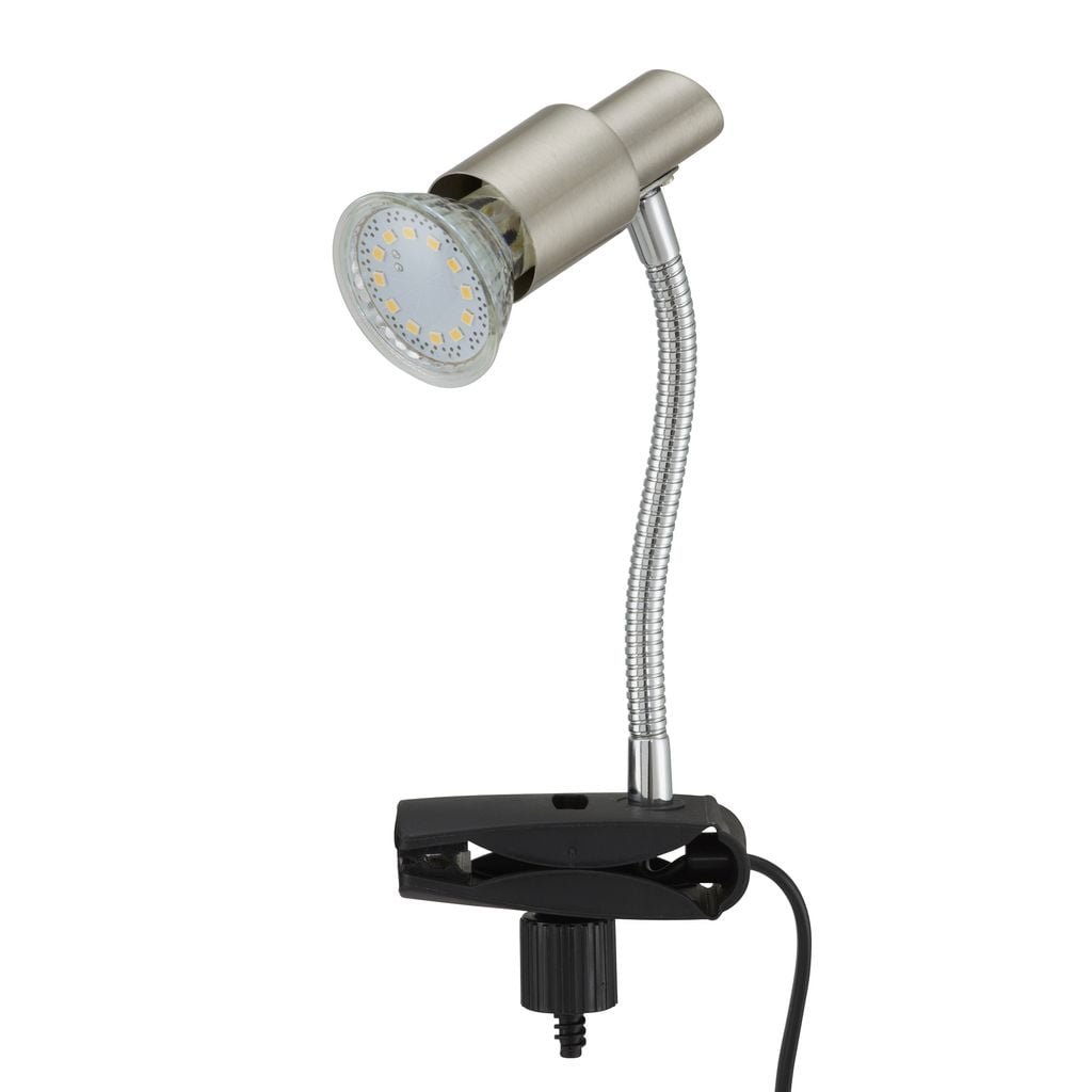 BRI 2877-012P Flexibilní svítidlo se svorkou 12 cm 1xGU10 3W 250lm matný nikl - BRILONER