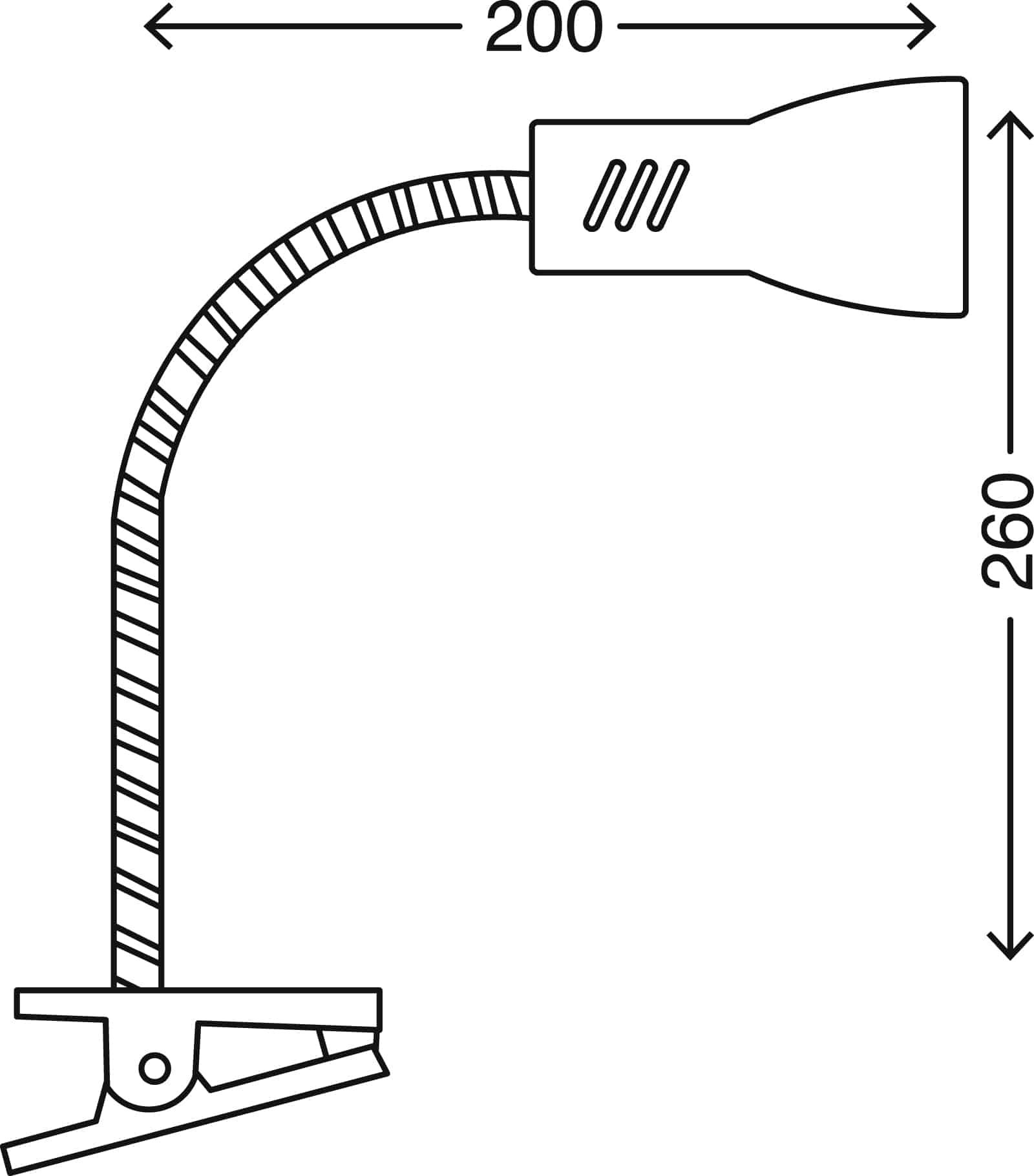 BRI 2713-016P Flexibilní svítidlo se svorkou 26 cm 1x E14 40W bílé - BRILONER (obrázek 2)