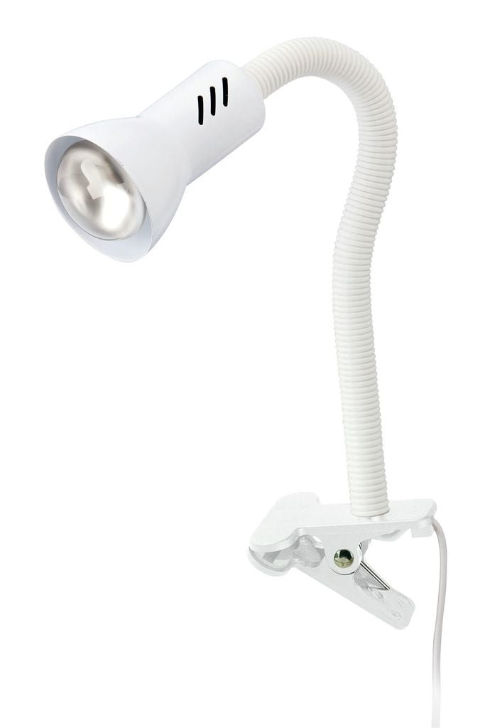 BRI 2713016P Flexibilní svítidlo se svorkou 26 cm 1x E14 40W bílé (starý kód: BRI 2713-016P) - BRILONER